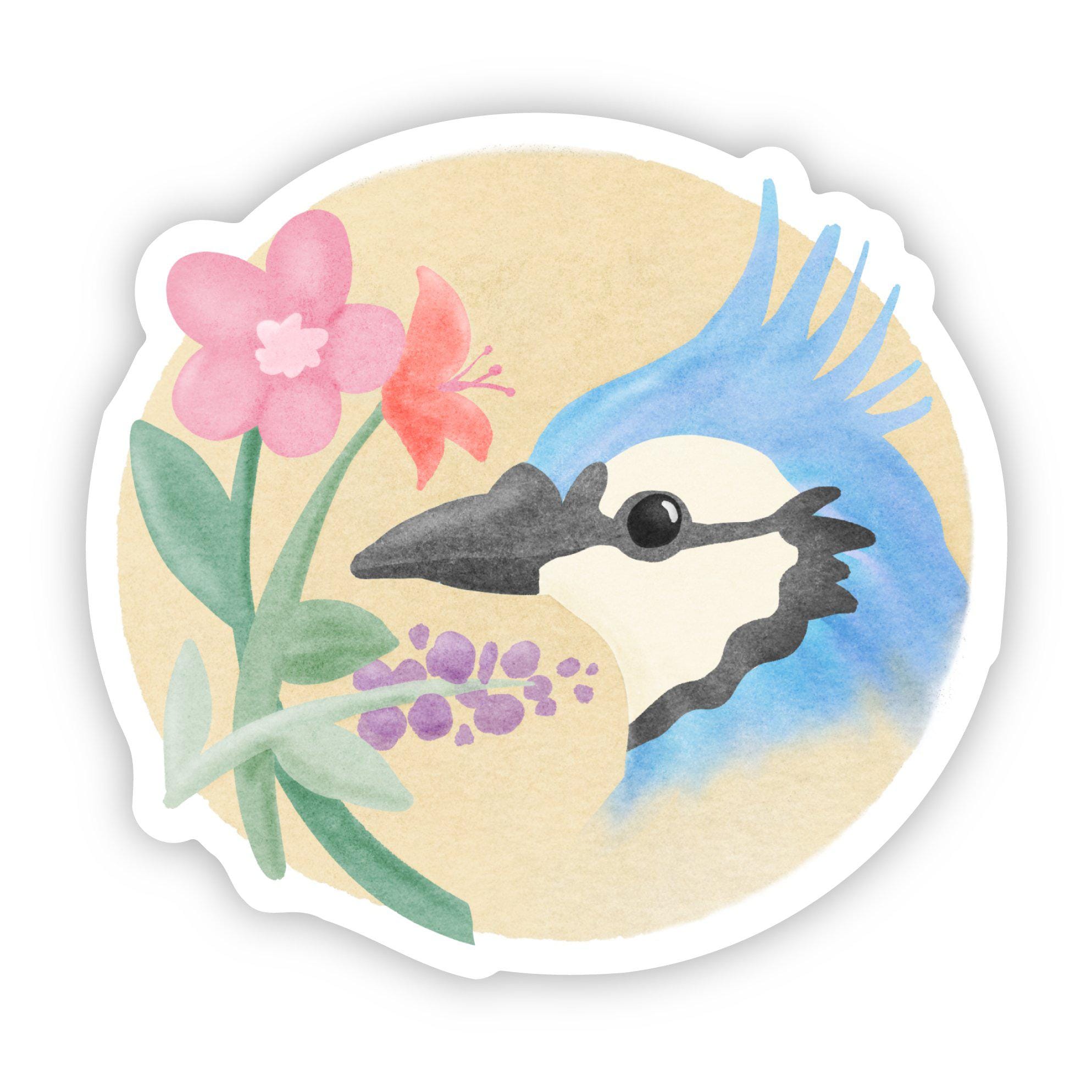 Bluejay Floral Sticker、mySite、elrpsem3k