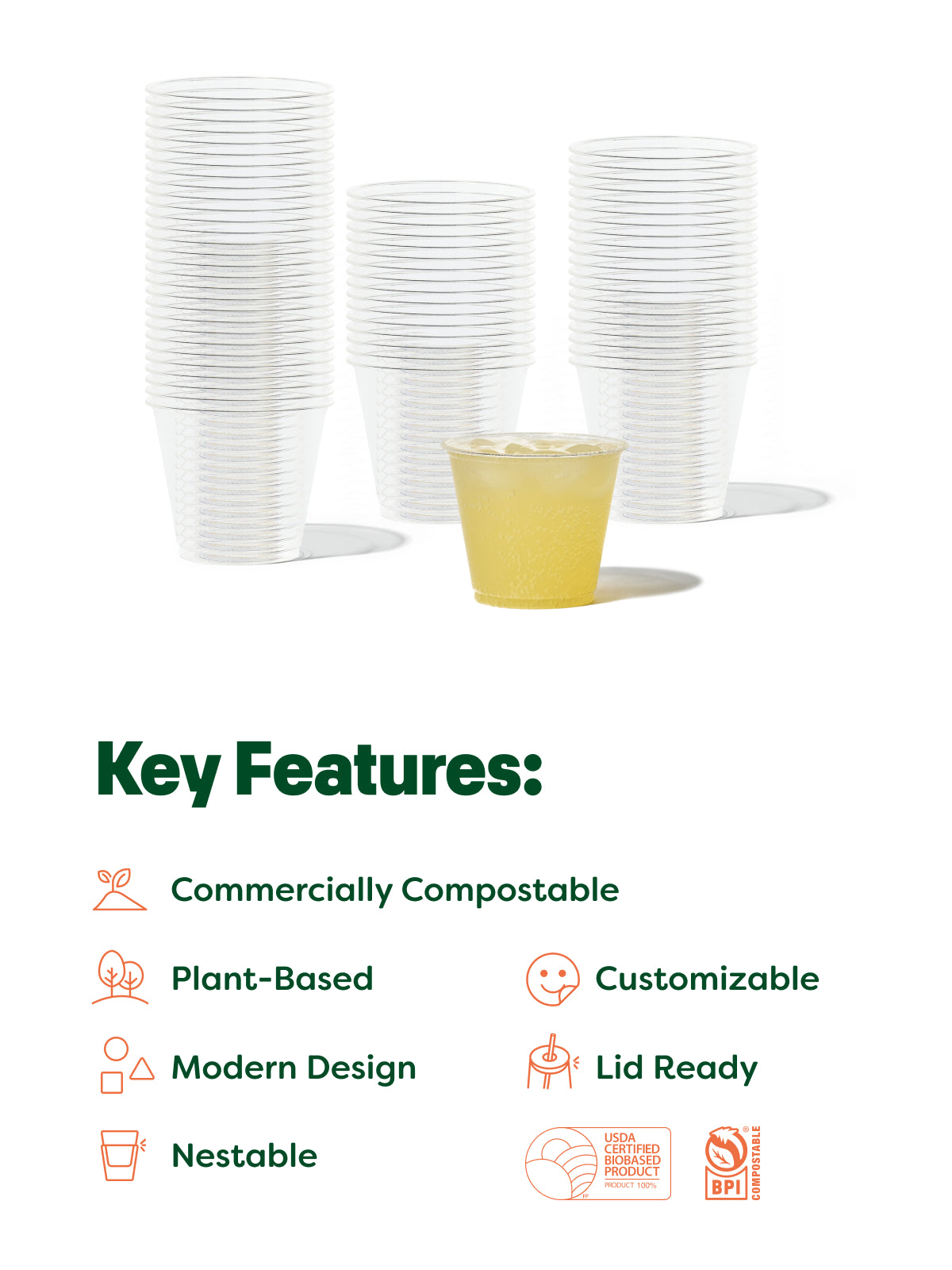 NATURAL 10oz Arena Compostable Cup - Bulk、mySite、camillekostekn