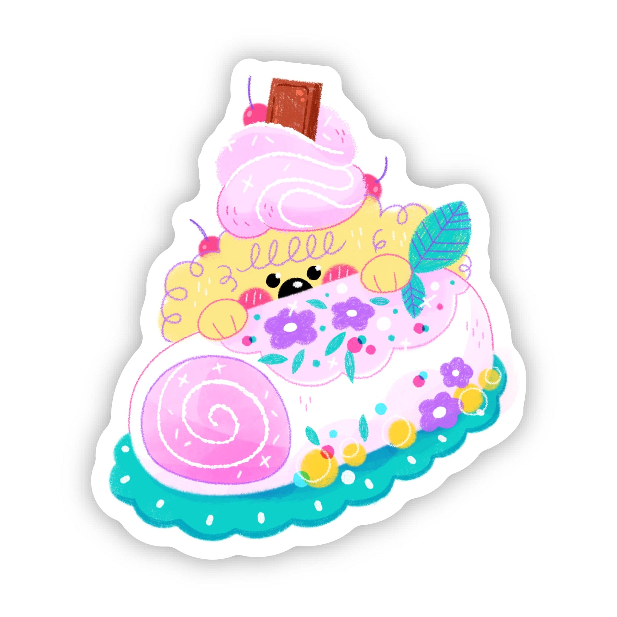  Cute Dog Hiding In Dessert Sticker、mySite、elrpsem3k