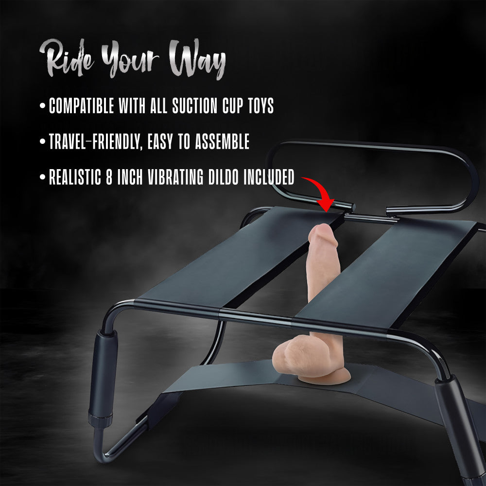 Temptasia By Blush® | Surrender Sex Chair in Black - Unlimited Sex Positions With Strong Brackets & 4 Anti-Skid Pads - BDSM & Bondage Equipment、mySite、bottomscart