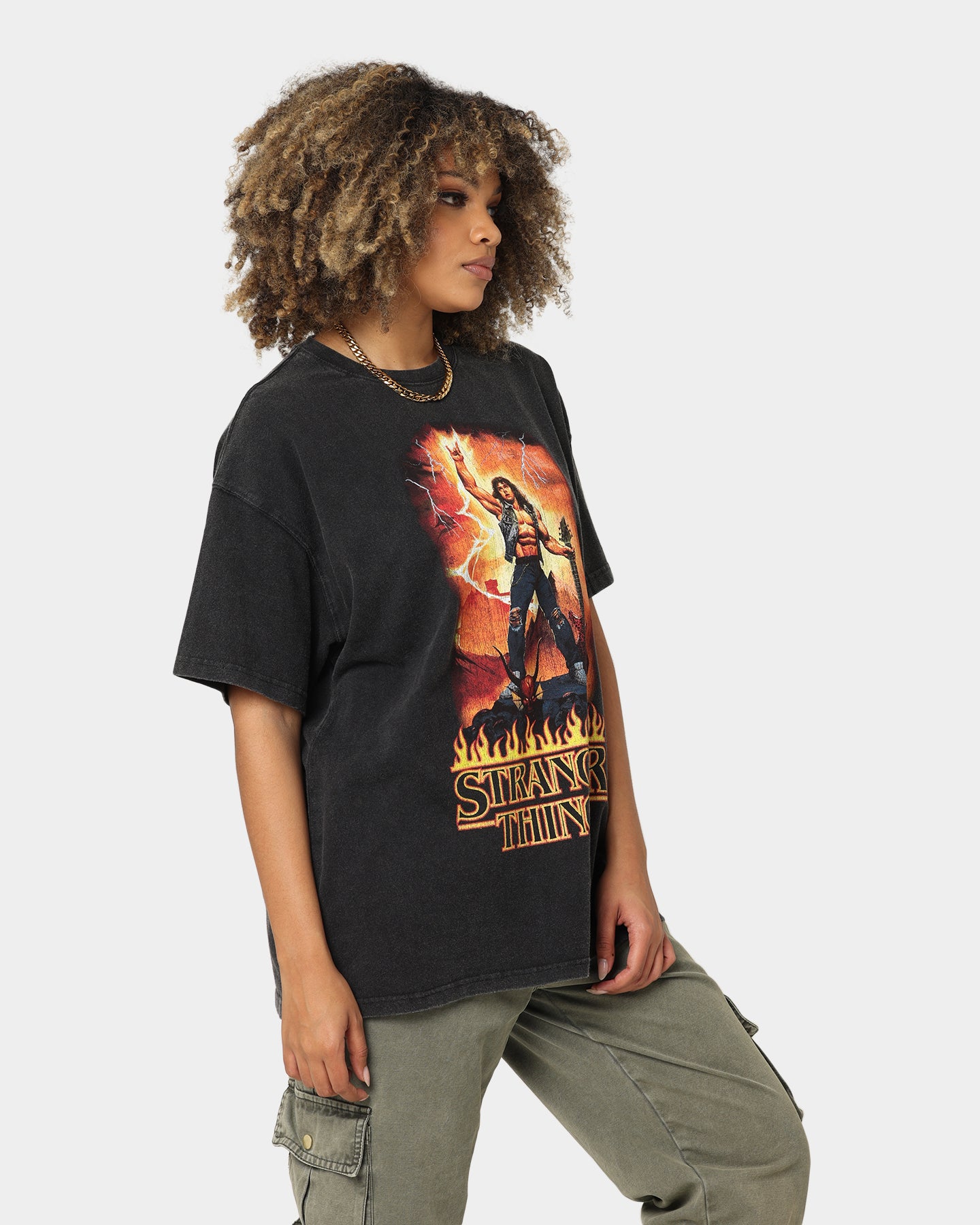 Goat Crew X Stranger Things Metal Vintage T-Shirt Vintage Black、mySite、zt4zffjzw