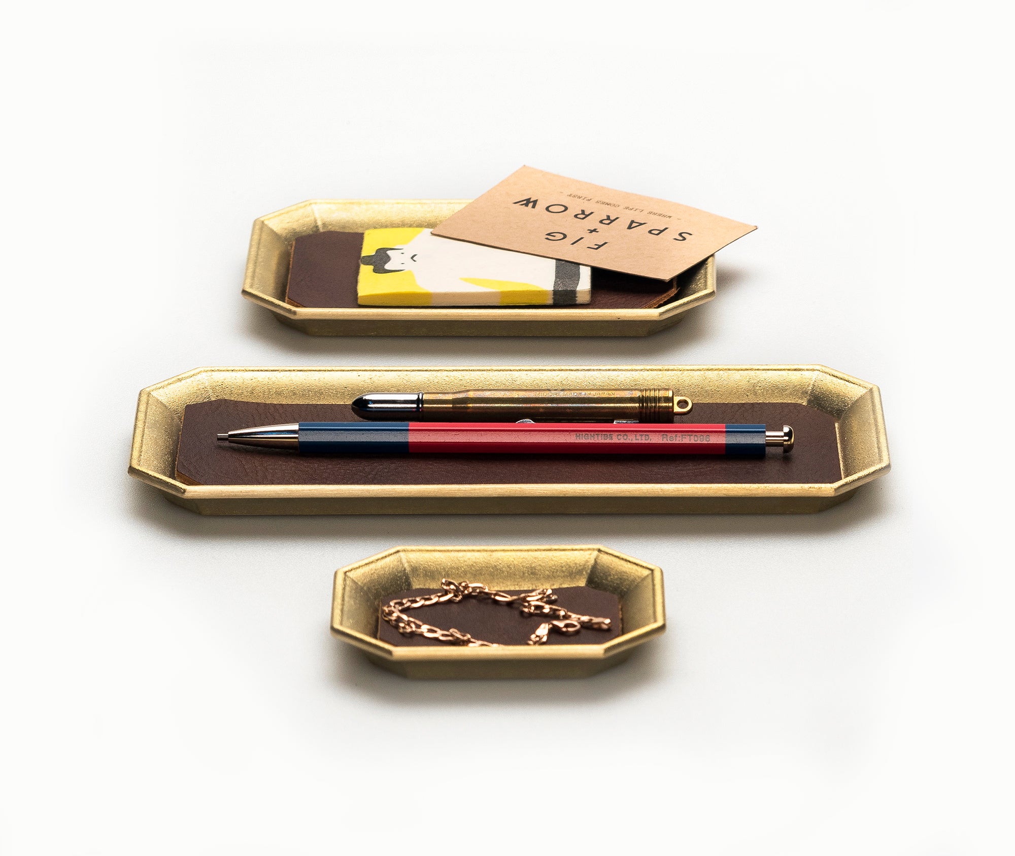 Stationery Tray Set with Leather Inserts、mySite、topwebapps