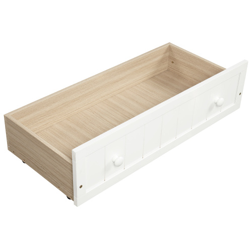 Twin Wooden Daybed with 2 drawers, Sofa Bed for Bedroom Living Room,No Box Spring Needed,White、、casual