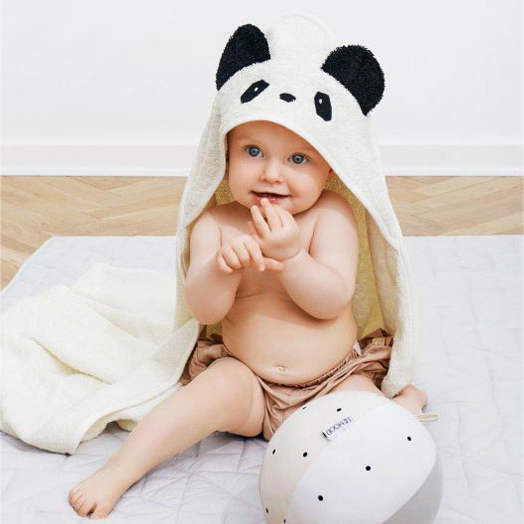  Liewood Albert Hooded Baby Towel - Panda - Creme de la Creme、mySite、merchandisen