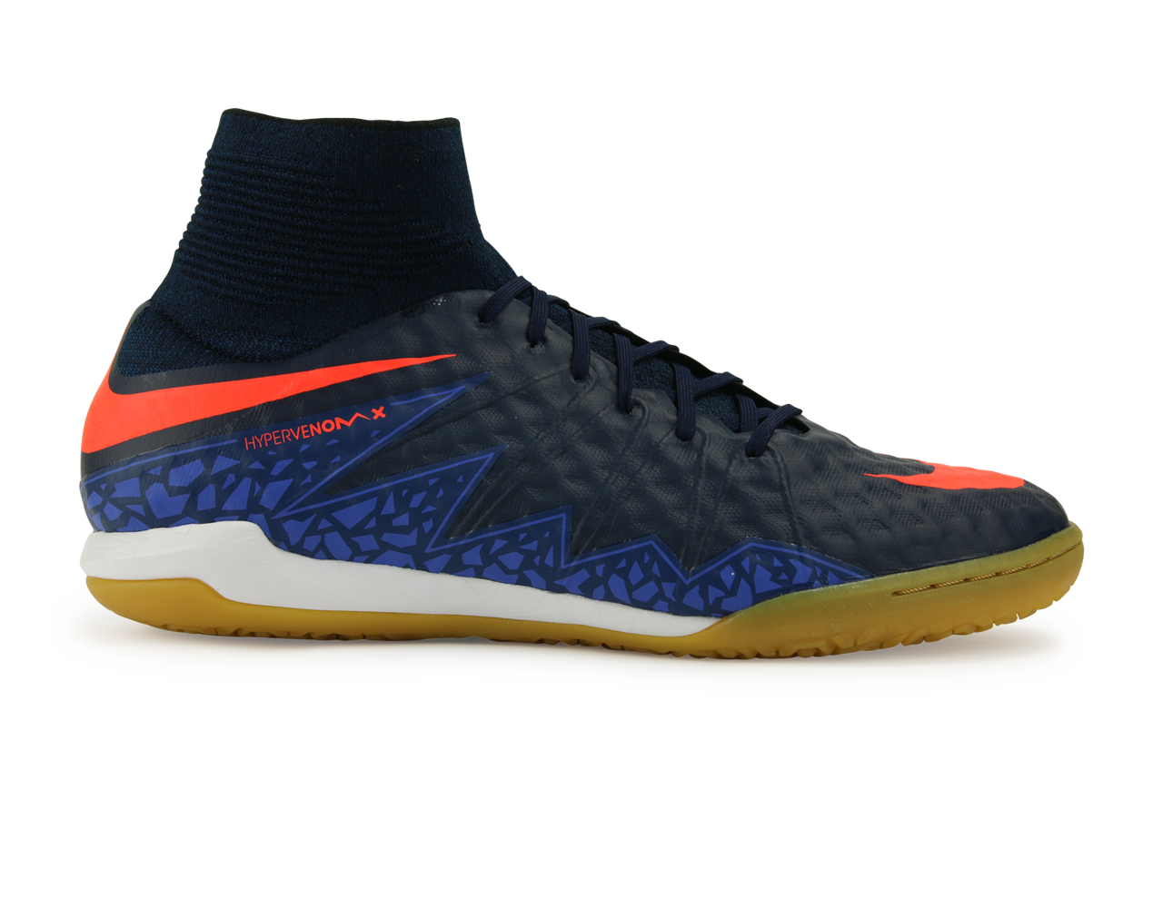 Nike Men's HypervenomX Proximo Indoor Soccer Shoes Obsidian/Total Crimson/Coastal Blue、mySite、noshort