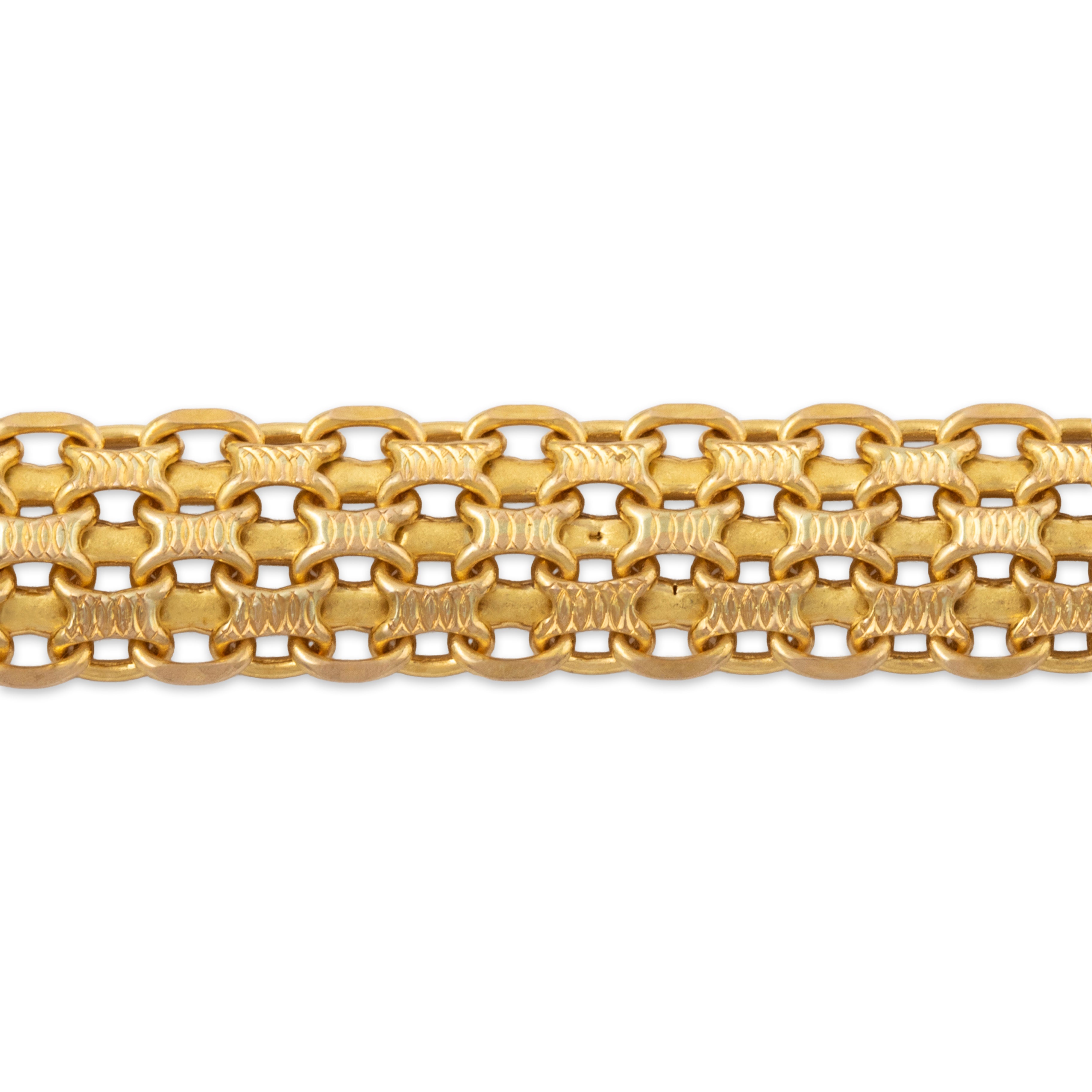 Vintage Italian 14k Yellow Gold Lovely Woven Link Bracelet 7、mySite、hinf8tx79