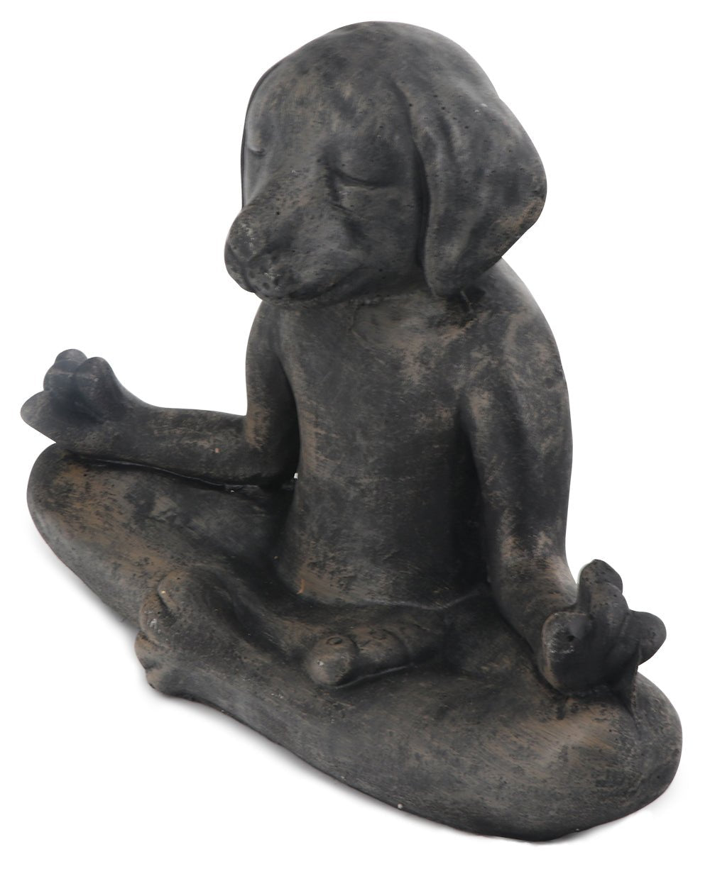 Cast Stone Meditating Zen Yoga Dog Statue USA Made、mySite、topwebapps