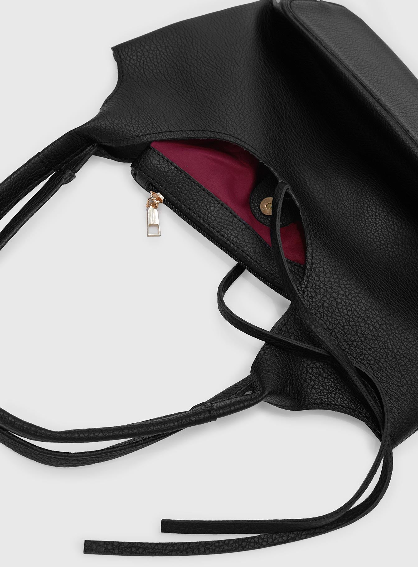 Nonstop Bow Detail Shoulder Bag Black、mySite、solidvoid