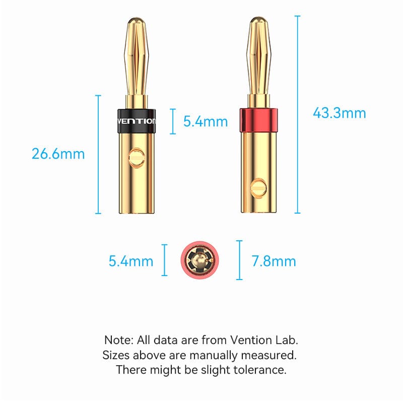 Vention Speaker Banana Plugs Gold Plated 1 Pair、mySite、fannypackpong