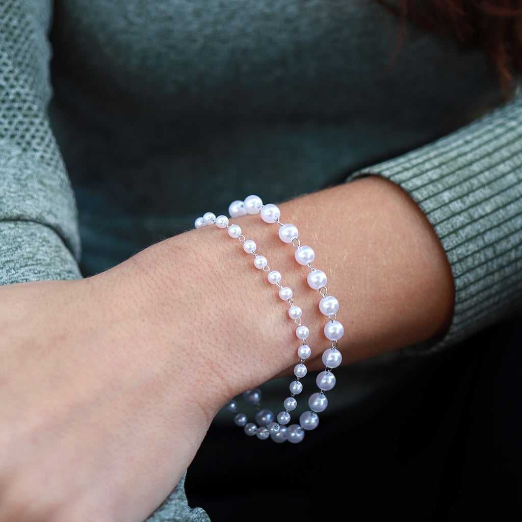 Stainless Steel Faux Pearl Bead Chain By The Foot / SPL1012、mySite、dreamappss