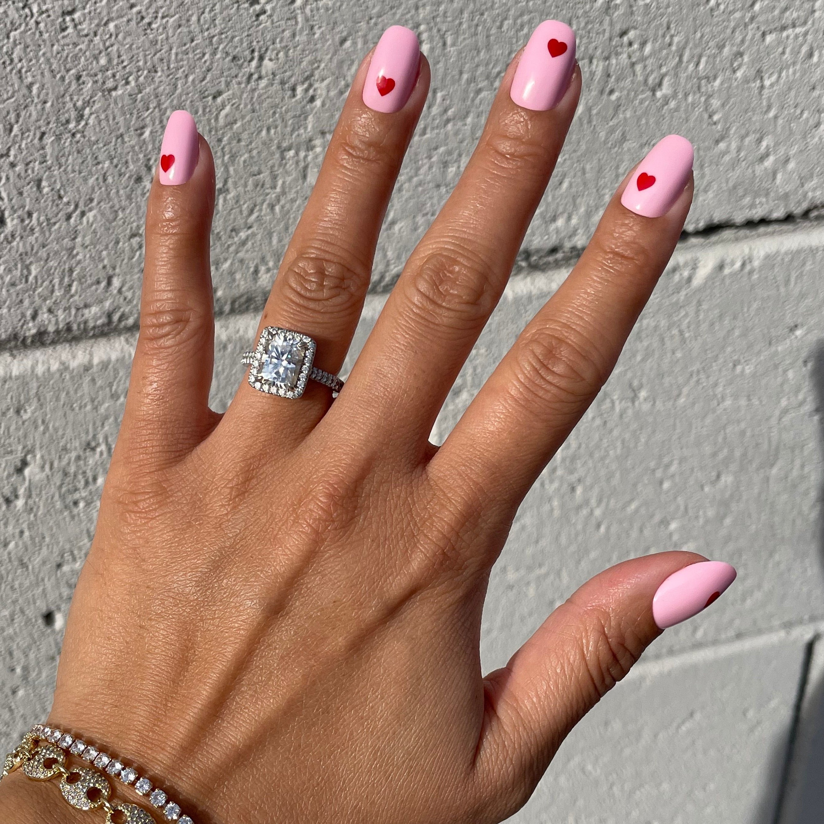 Pink Perfect Heart - Press-On | Round | Short、mySite、solidvoid