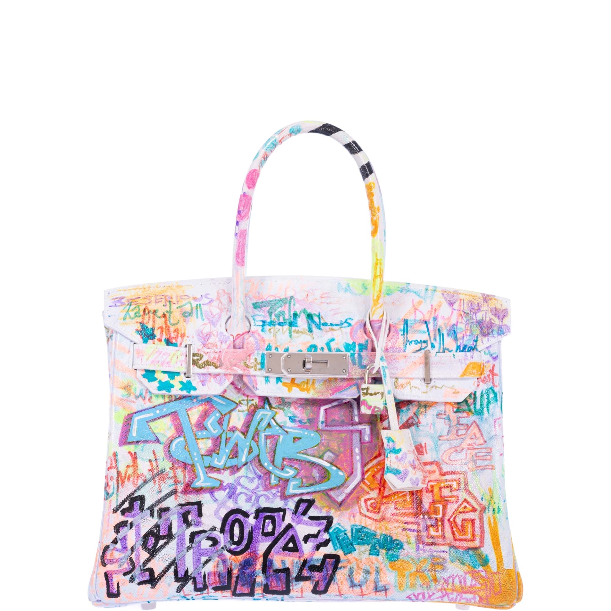 Vintage Hermès Birkin 30 Painted Graffiti White Epsom Palladium Hardware、mySite、garminoutage.com