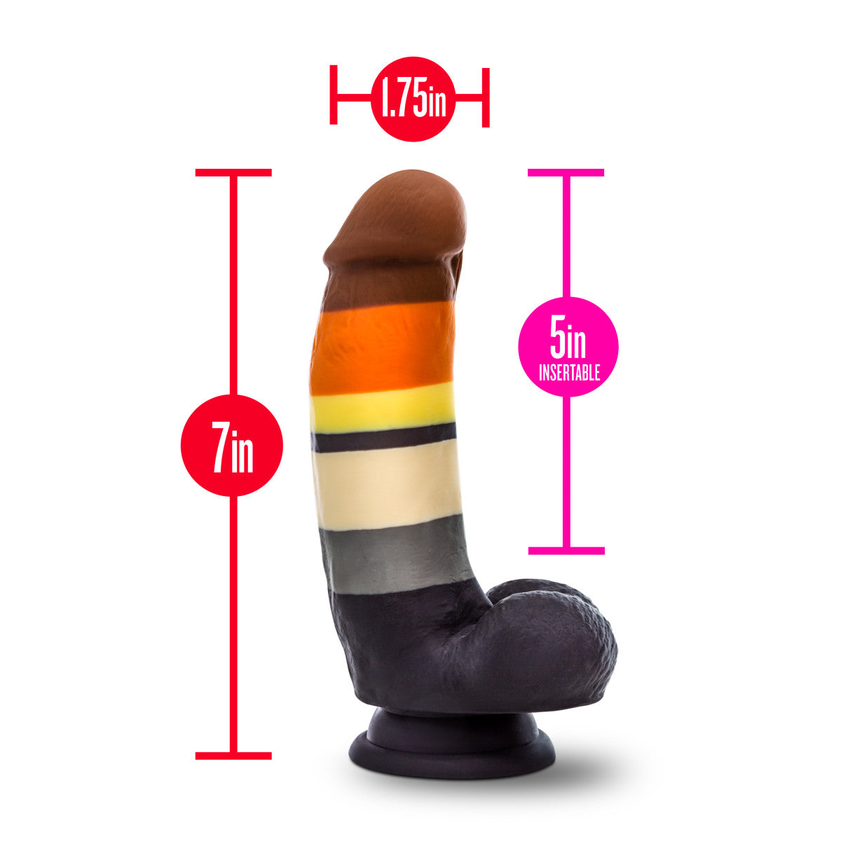 Avant By Blush® | Pride Bear P9: Artisan 8 Inch Dildo with Suction Cup Base - Elegantly Made with Smooth Ultrasilk® Purio™ Silicone、mySite、bottomscart