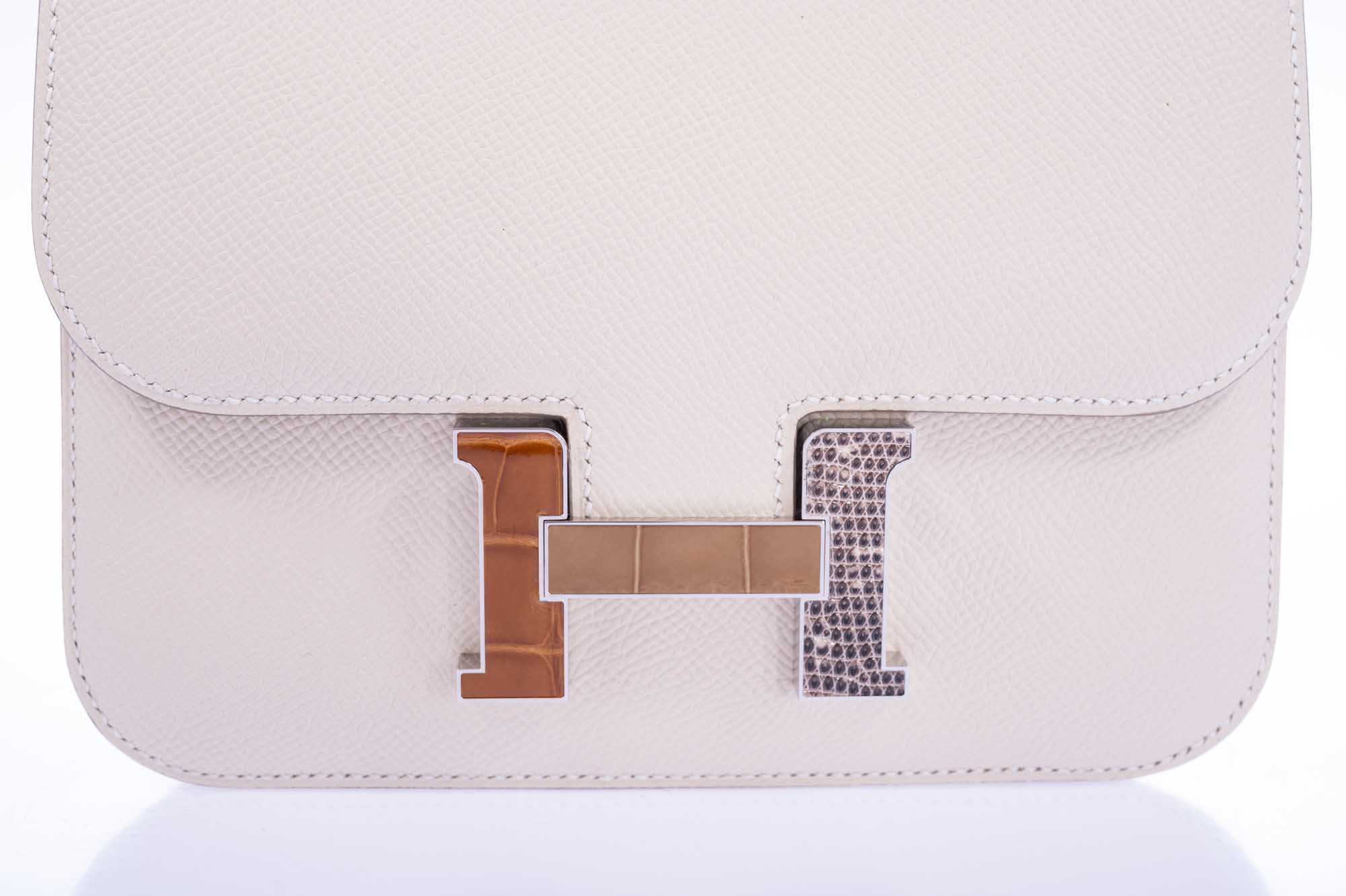 Hermès Constance 18 Mini III Mirror Bag Craie Epsom - Tabac, Camel, Sable and Ombré Lizard Hardware、mySite、garminoutage.com