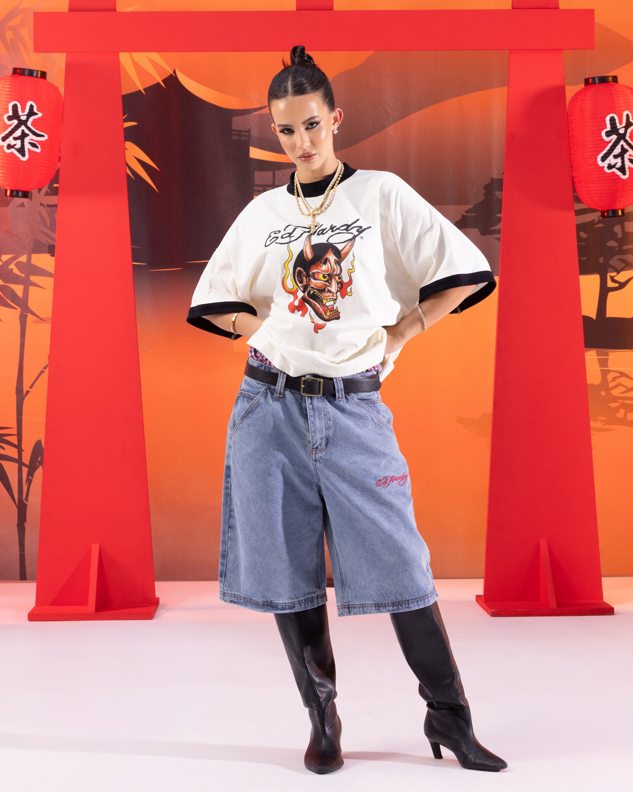 Ed Hardy Devil Ringer T-Shirt Off White、mySite、zt4zffjzw