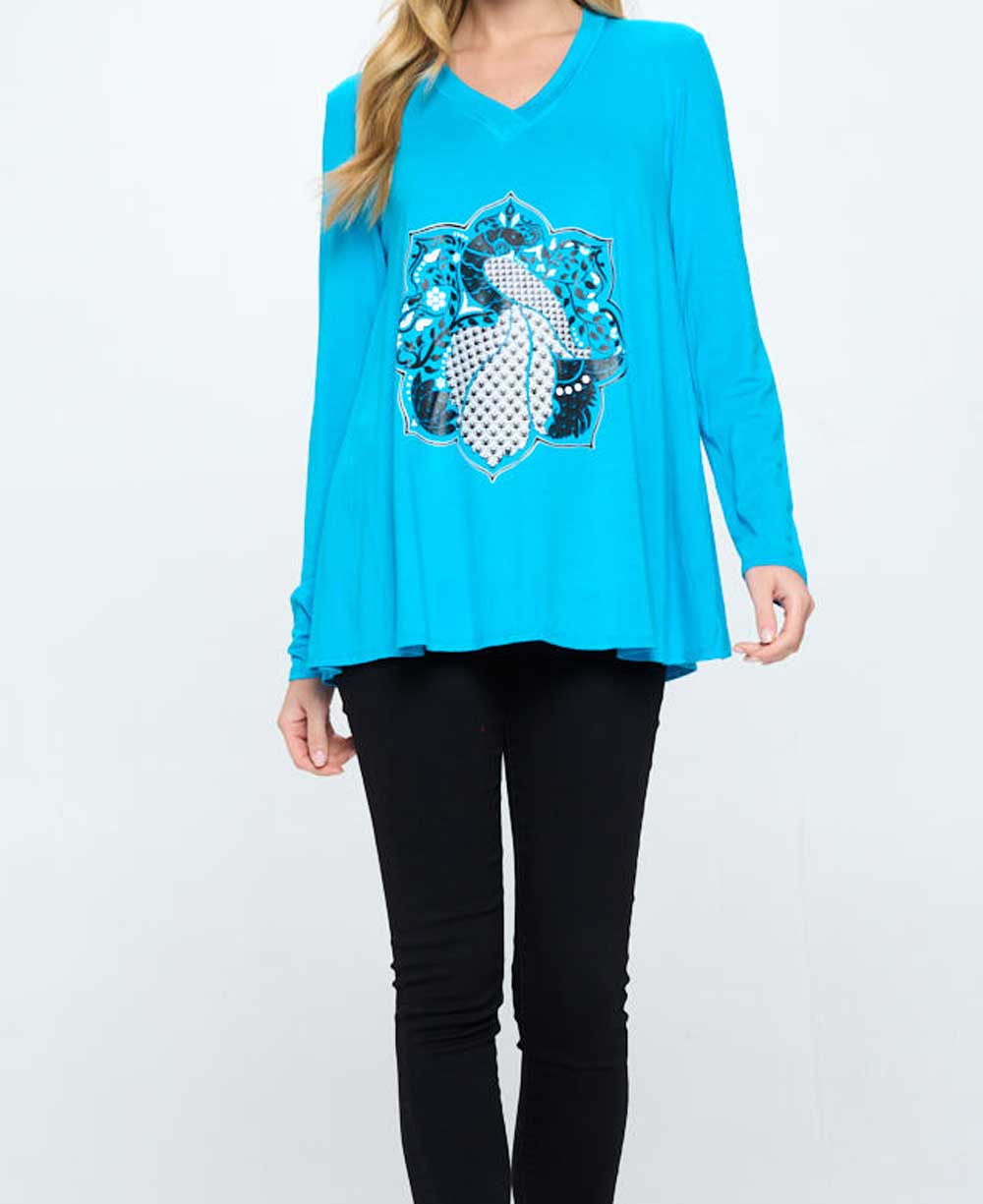 Peacock Lotus Mandala Tunic Tee, Made in USA、mySite、topwebapps