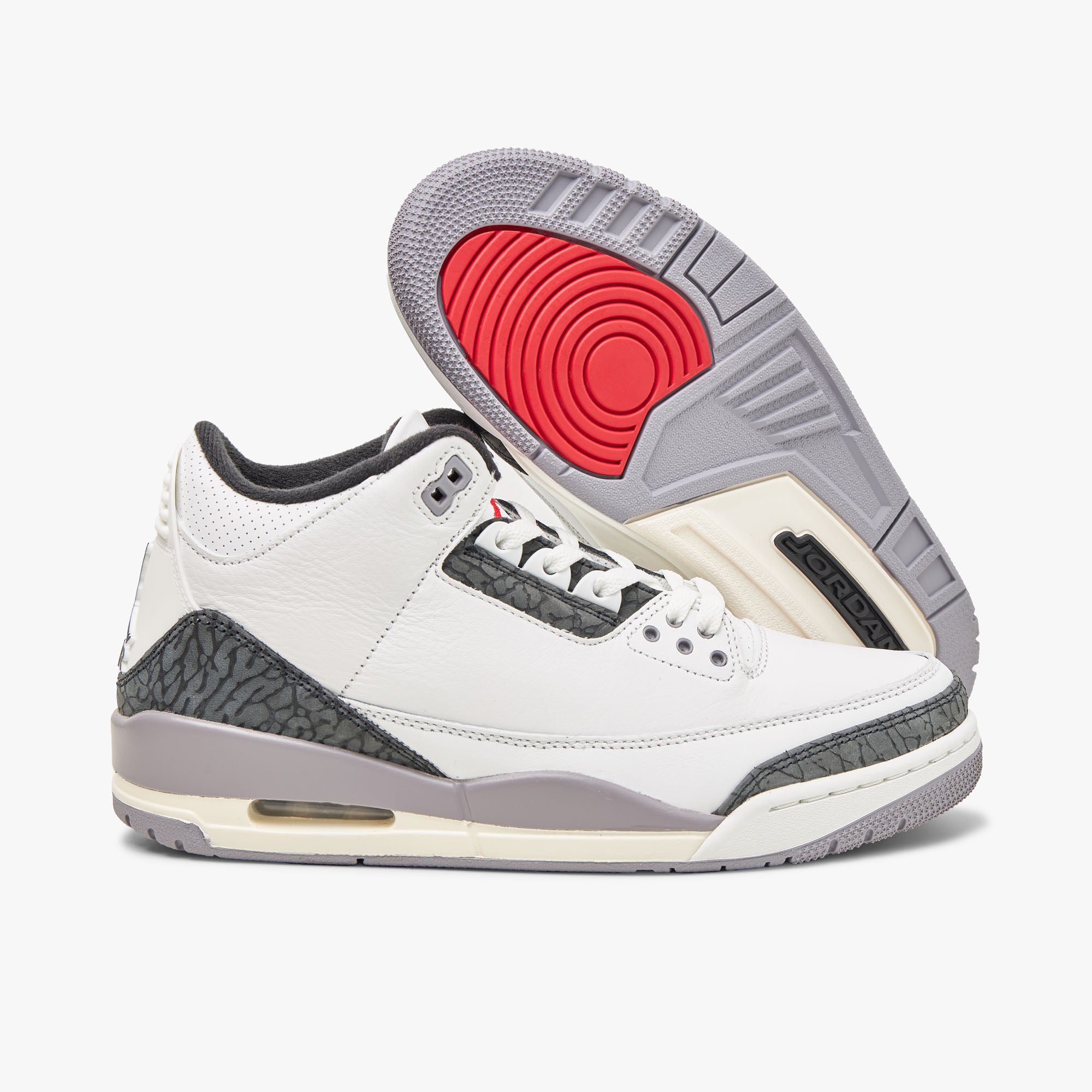  Jordan 3 Retro Summit White / Fire Red - Cement Grey、mySite、merchandisen
