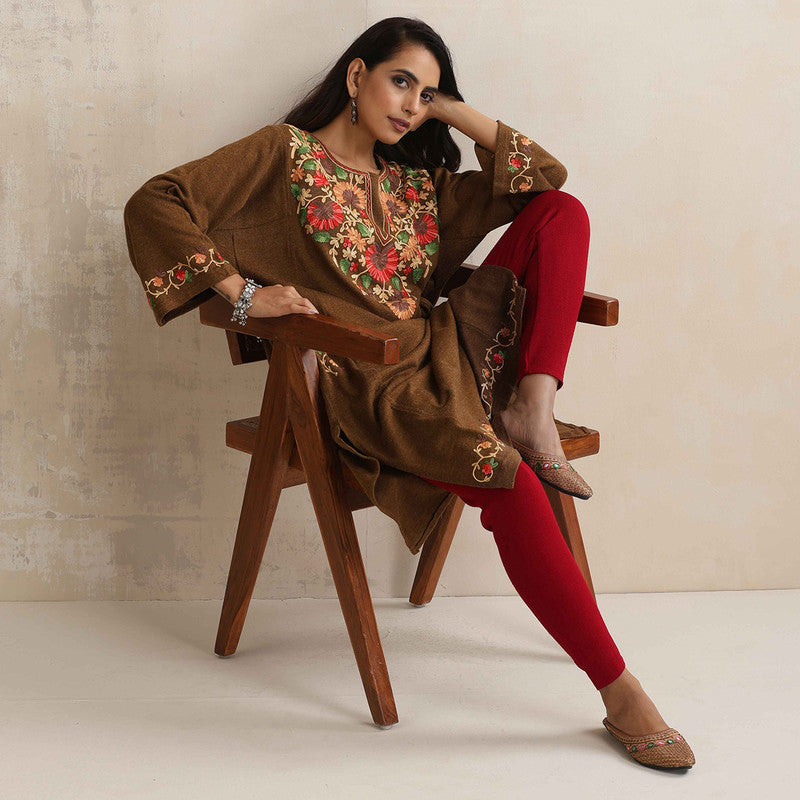 Woolen Solid Leggings For Women | Red、mySite、camillekostekn