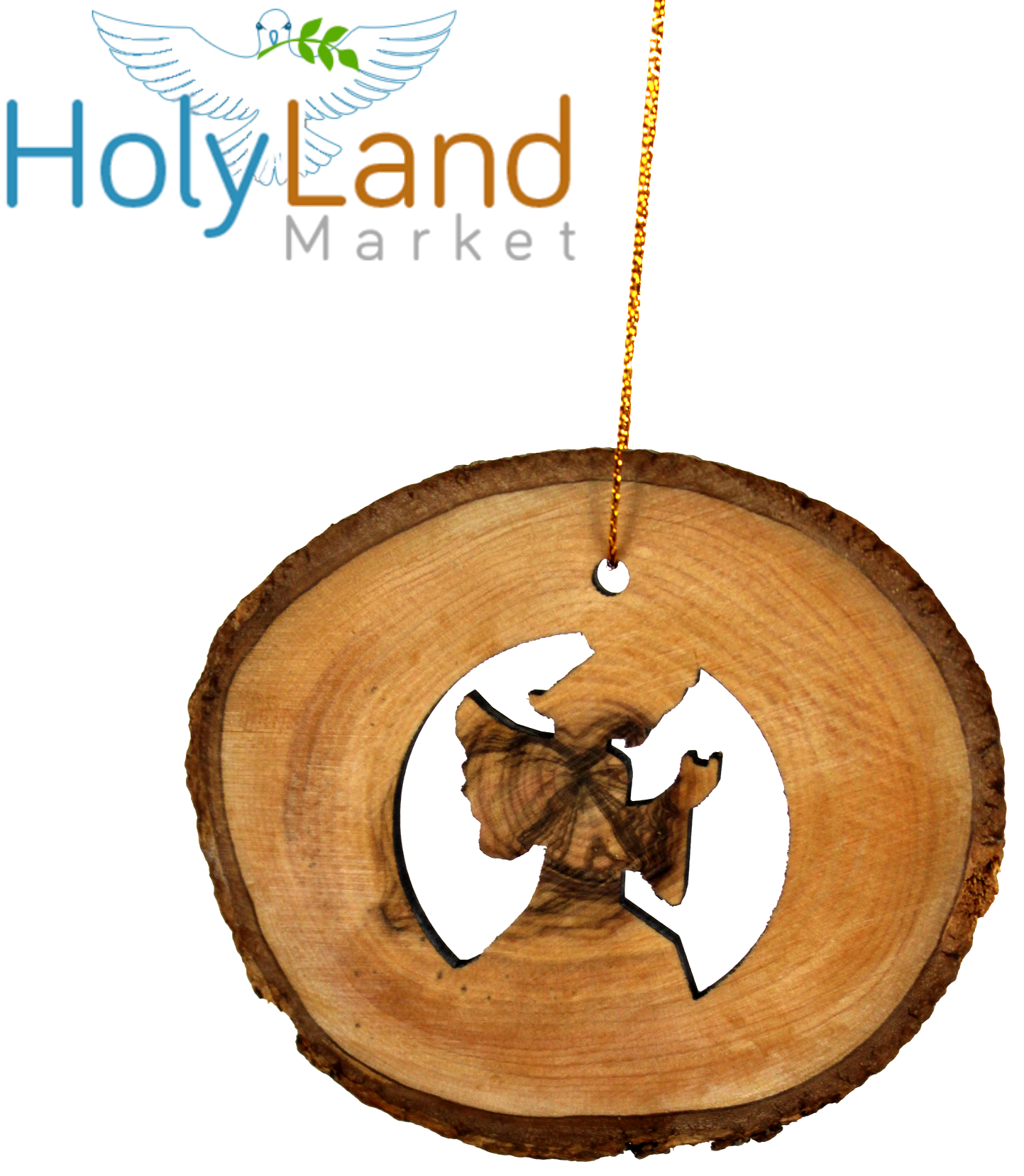 Holy Land Market Complete 7-Piece Olive Wood Bark Ornament Set - Inspirational Natural Wooden Christmas Decorations, Hand Carved in Bethlehem - Unique Christmas Ornaments & Decor Nativity Story Set、mySite、topwebapps