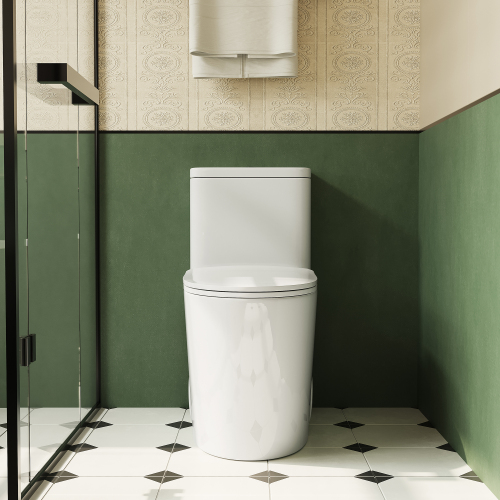 1.1/1.6 GPF Elongated Comfort Height Floor Mounted One-Piece Toilet, CUPC Certified, WaterSense Cetified, Ceramic, White Color, Soft Close Seat、、xpatfood