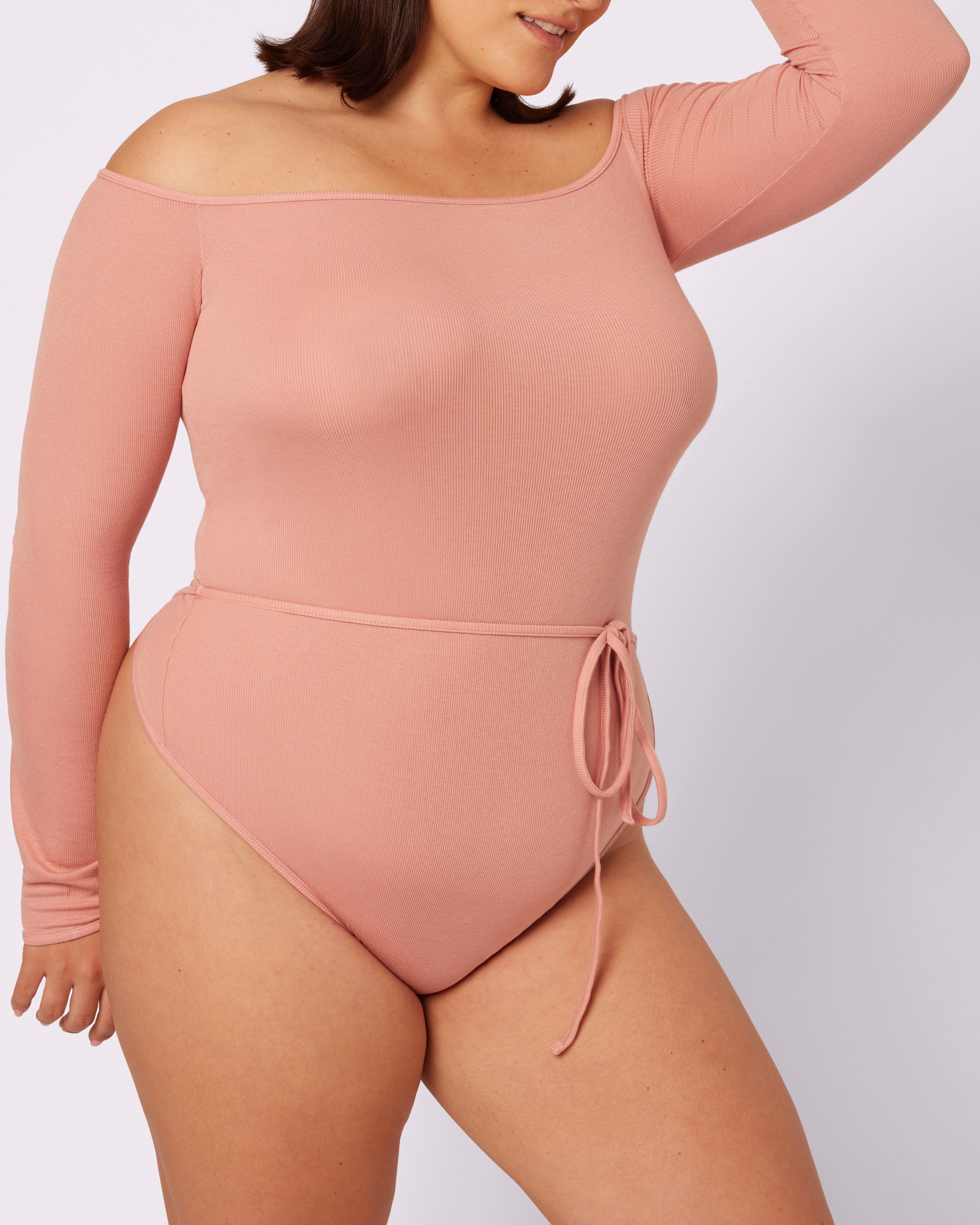 Comfort Rib Tie-Back Long Sleeve Bodysuit | Lush Rib | Archive (Hot Honey)、mySite、bengalsvssteelers