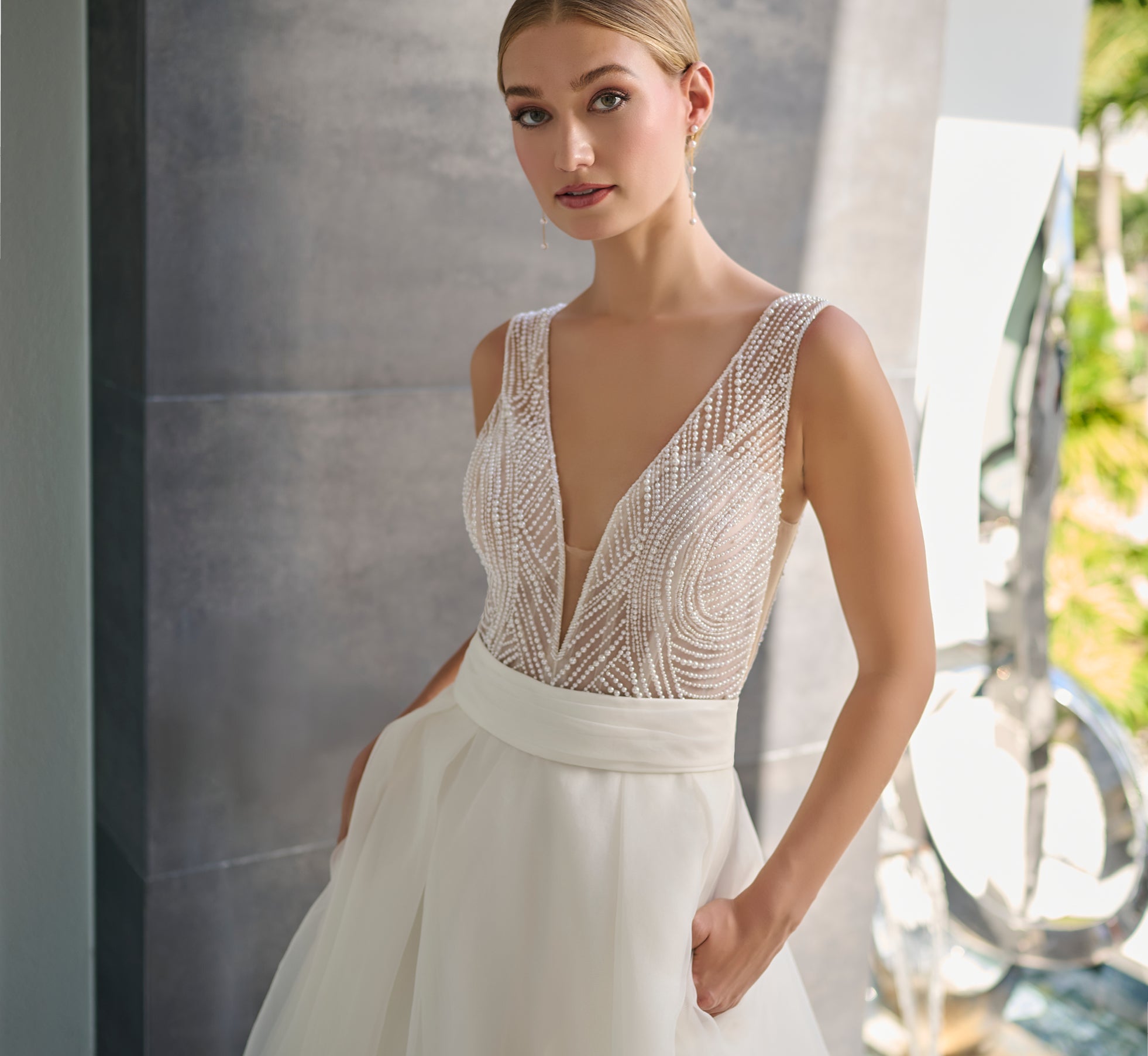 Organza Gown in Ivory Nude、mySite、solidvoid