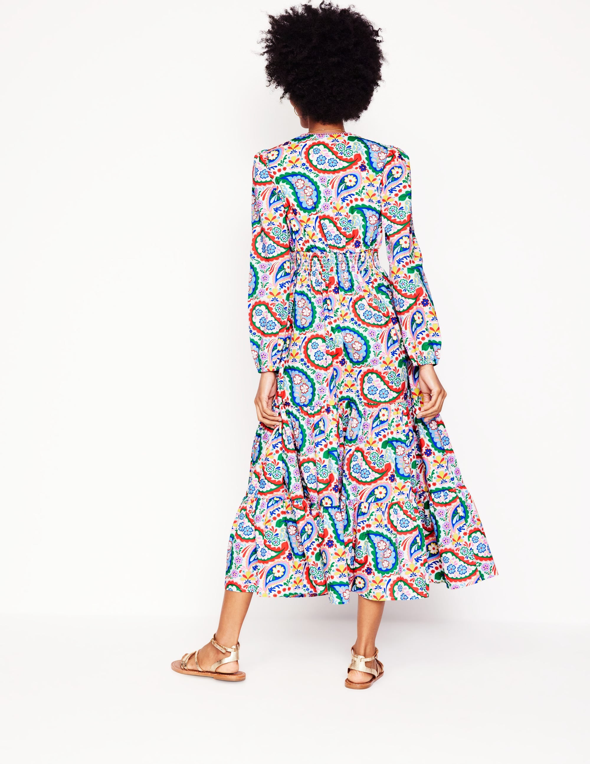  Violet Cotton Midi Dress-Multi, Meadow Paisley、mySite、ashleygrahame