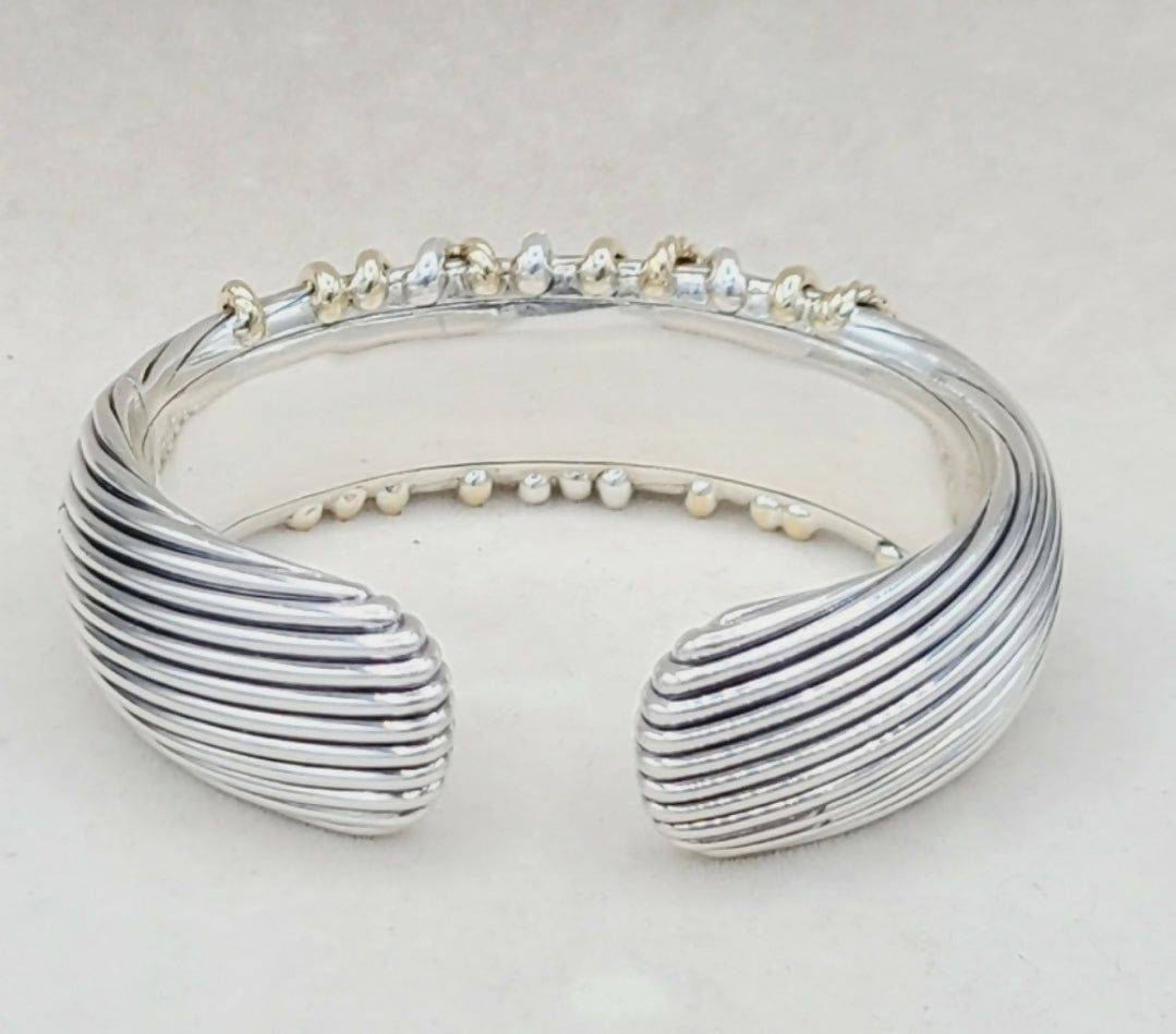 David Yurman Helena Cuff Bracelet With 18k Gold And Pave Diamonds、mySite、hinf8tx79
