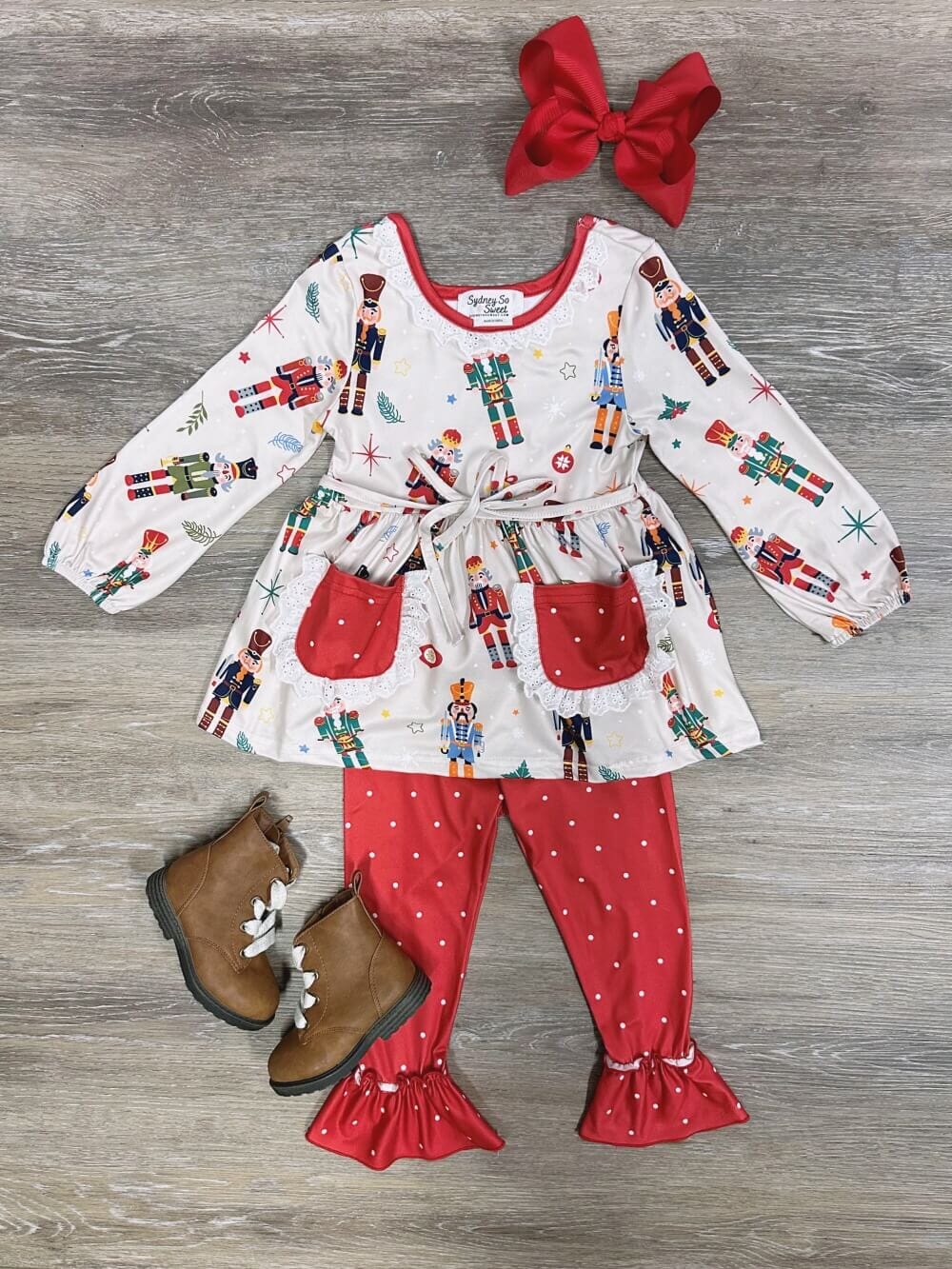 Nutcracker Dreams Girls Tunic & Polka Dot Leggings Outfit、mySite、camillekostekn