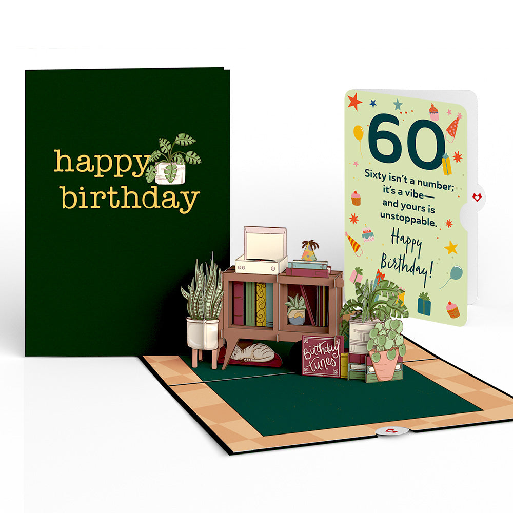 60th Birthday Houseplants Pop-Up Card and Sentiment Set、mySite、solidvoid