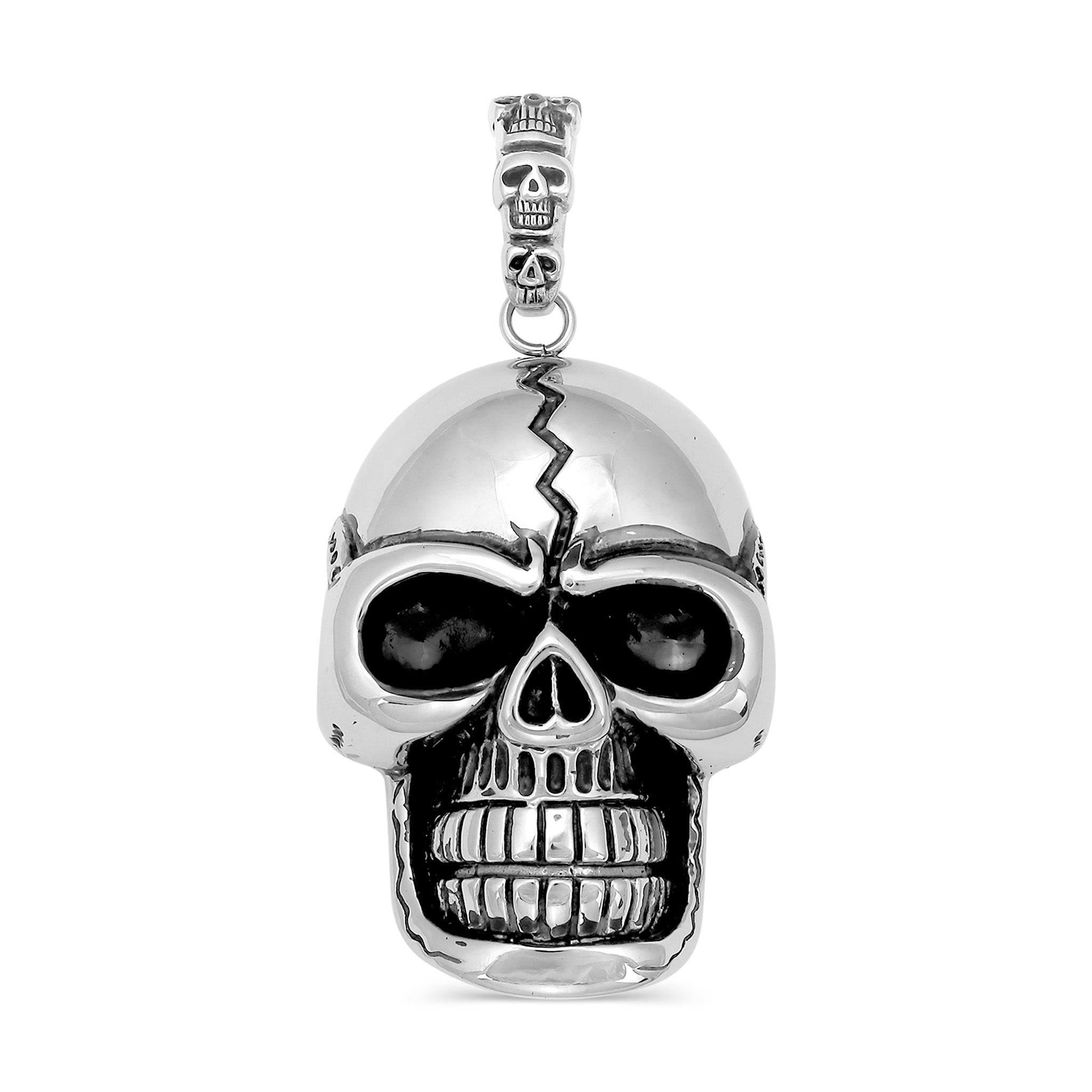 Stainless Steel Large Cracked Skull Pendant / PDL2001、mySite、dreamappss