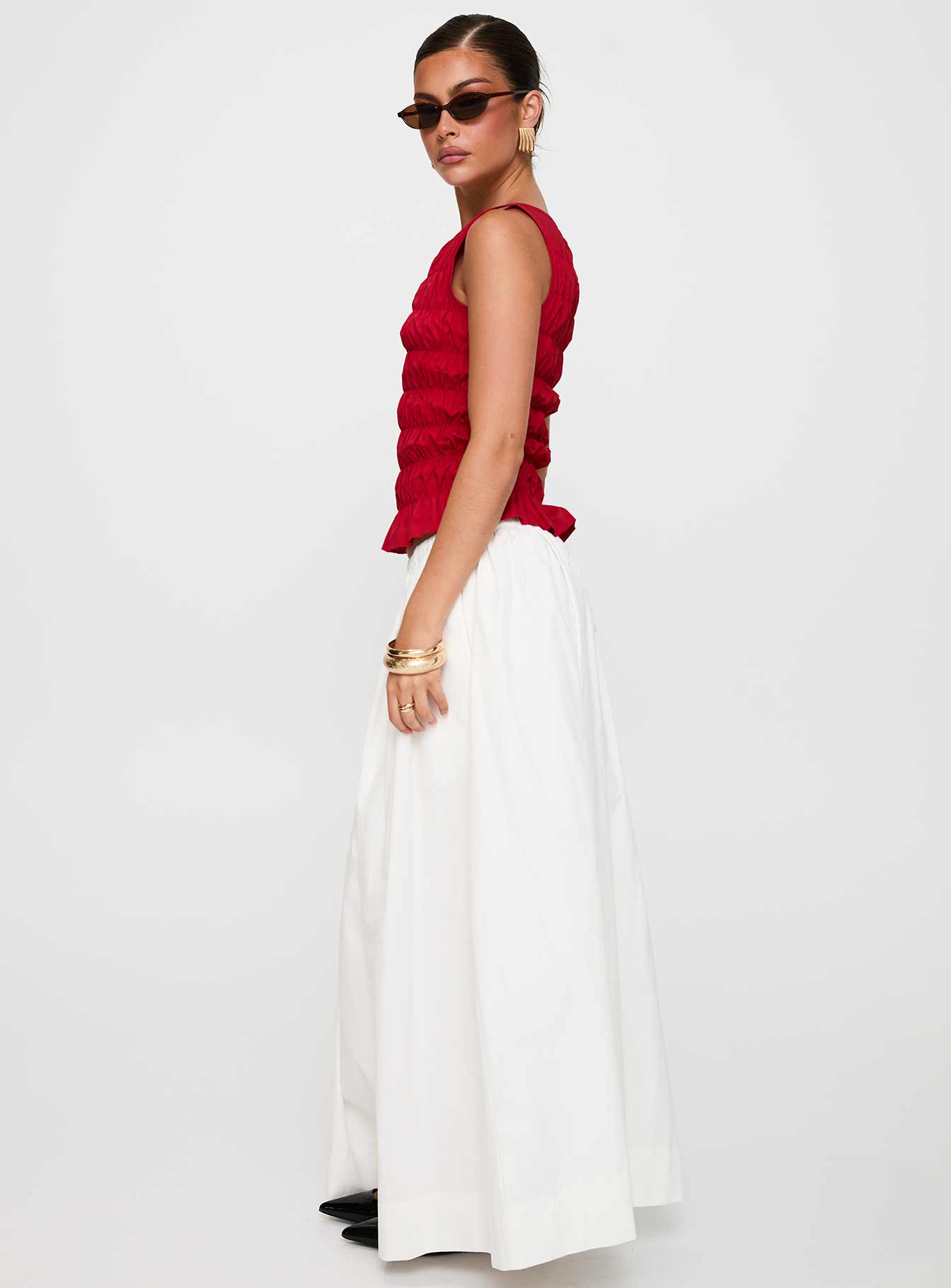 Felipa Maxi Skirt White、mySite、solidvoid