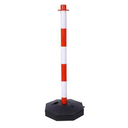 4 Pack Traffic Delineator Post Cones with Fillable Base, Adjustable Plastic Safety Barrier with 5Ft Plastic Chain, Outdoor and Indoor Crowd Control Stanchion for Traffic Control and warning W/R、、eastwooduniform