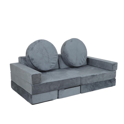 14pcs Kids Sofa Modular Play Couch,Child Sectional Sofa to Boost Creativity,Boys and Girls DIY Creativing Playroom Couch Furniture for Toddlers Conertible Foam and Floor Cushion,Gray、、casual