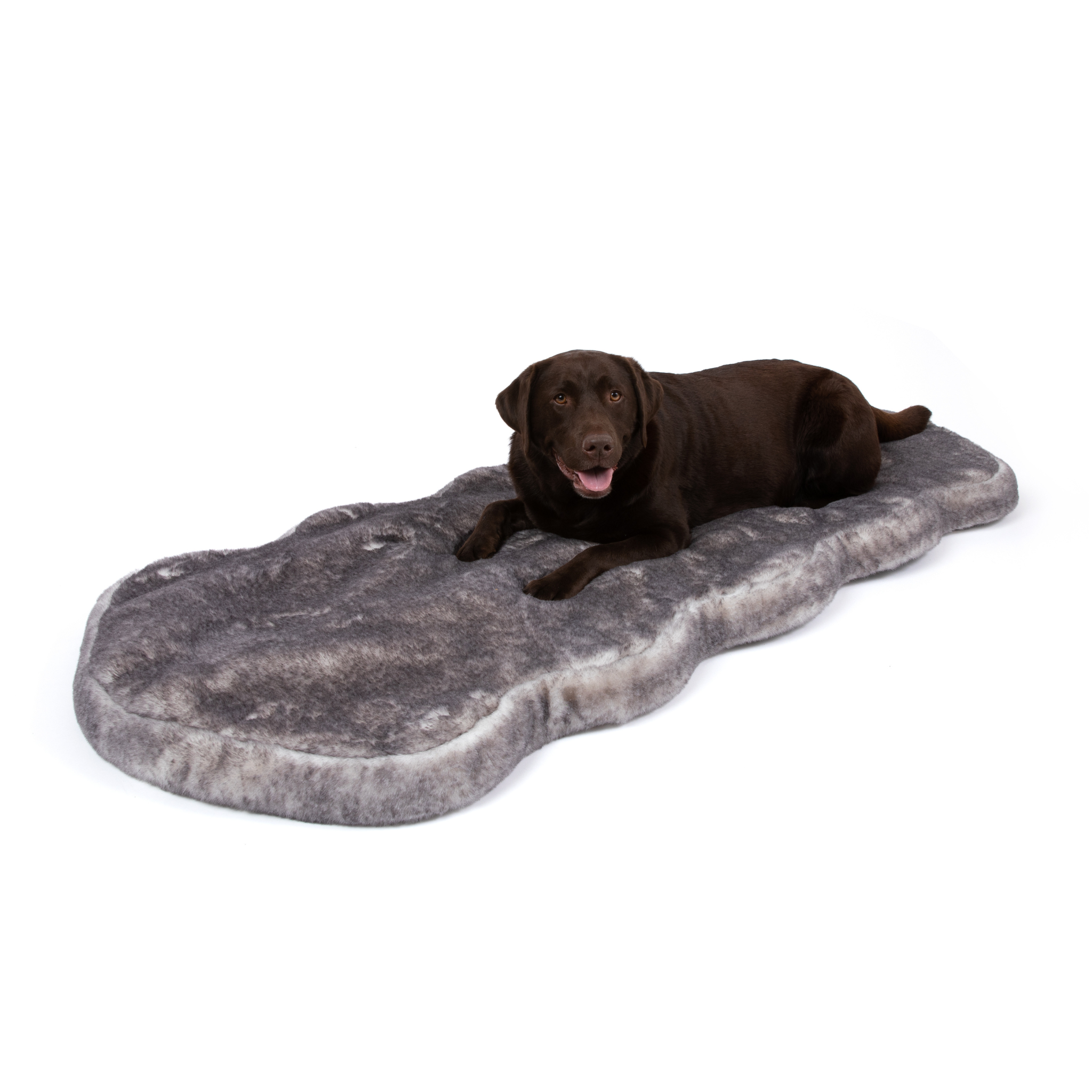 PupRug™ Runner Luxe Faux Fur Memory Foam Dog Bed - Ultra Soft Chinchilla、mySite、solidvoid