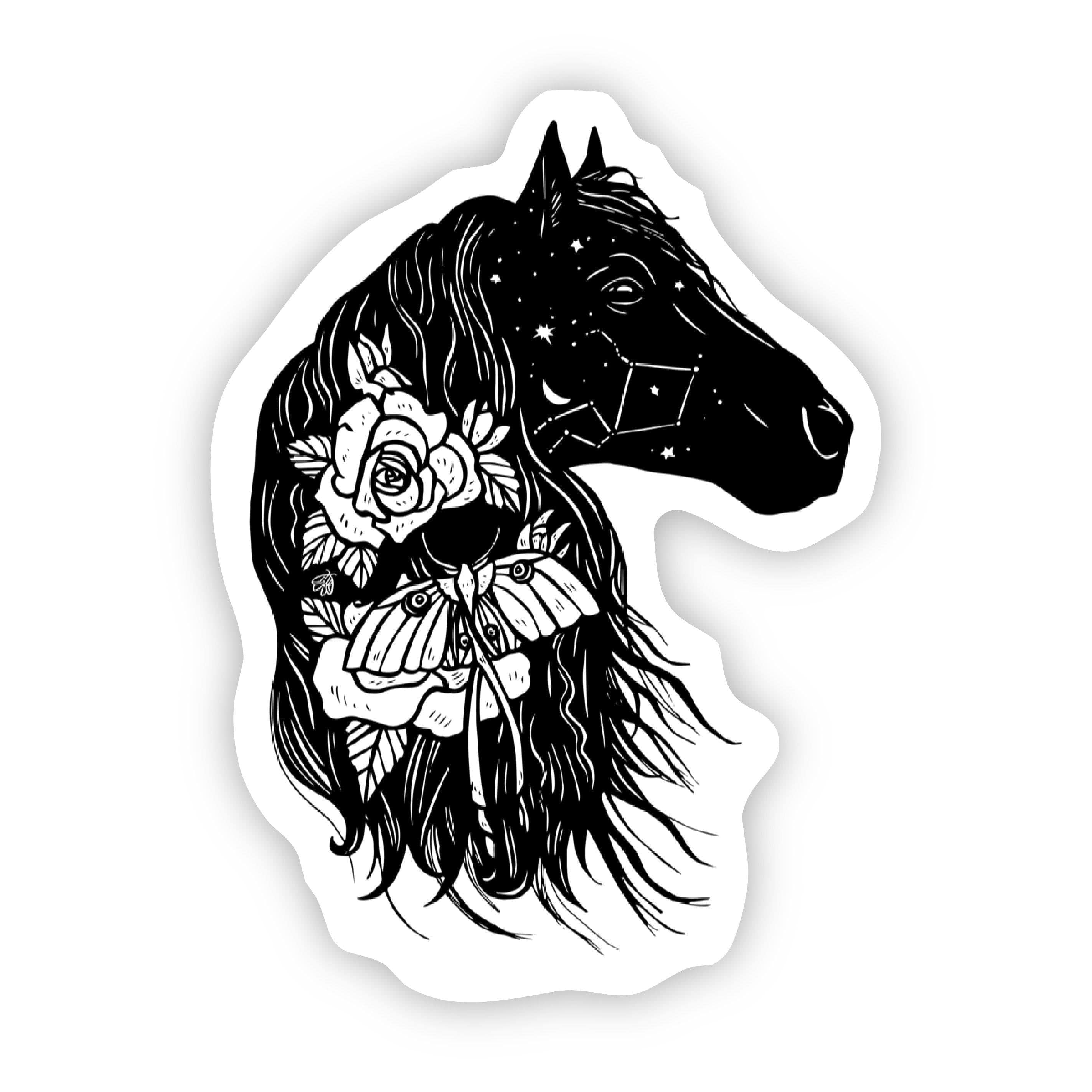  Horse Constellation and Floral Sticker、mySite、elrpsem3k