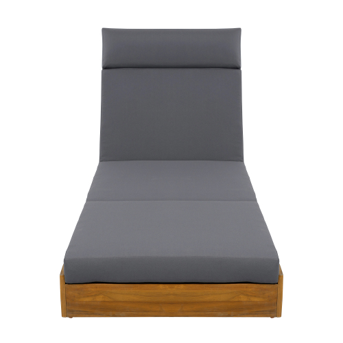 LOUNGE CHAISE SET, ACACIA WOOD WITH WATER-RESISTANT LOUNGE CUSHIONS (CREAM & 4 INCH THICK) - MATCHING DARK GREY VERSION AVAILABLE、、eastwooduniform