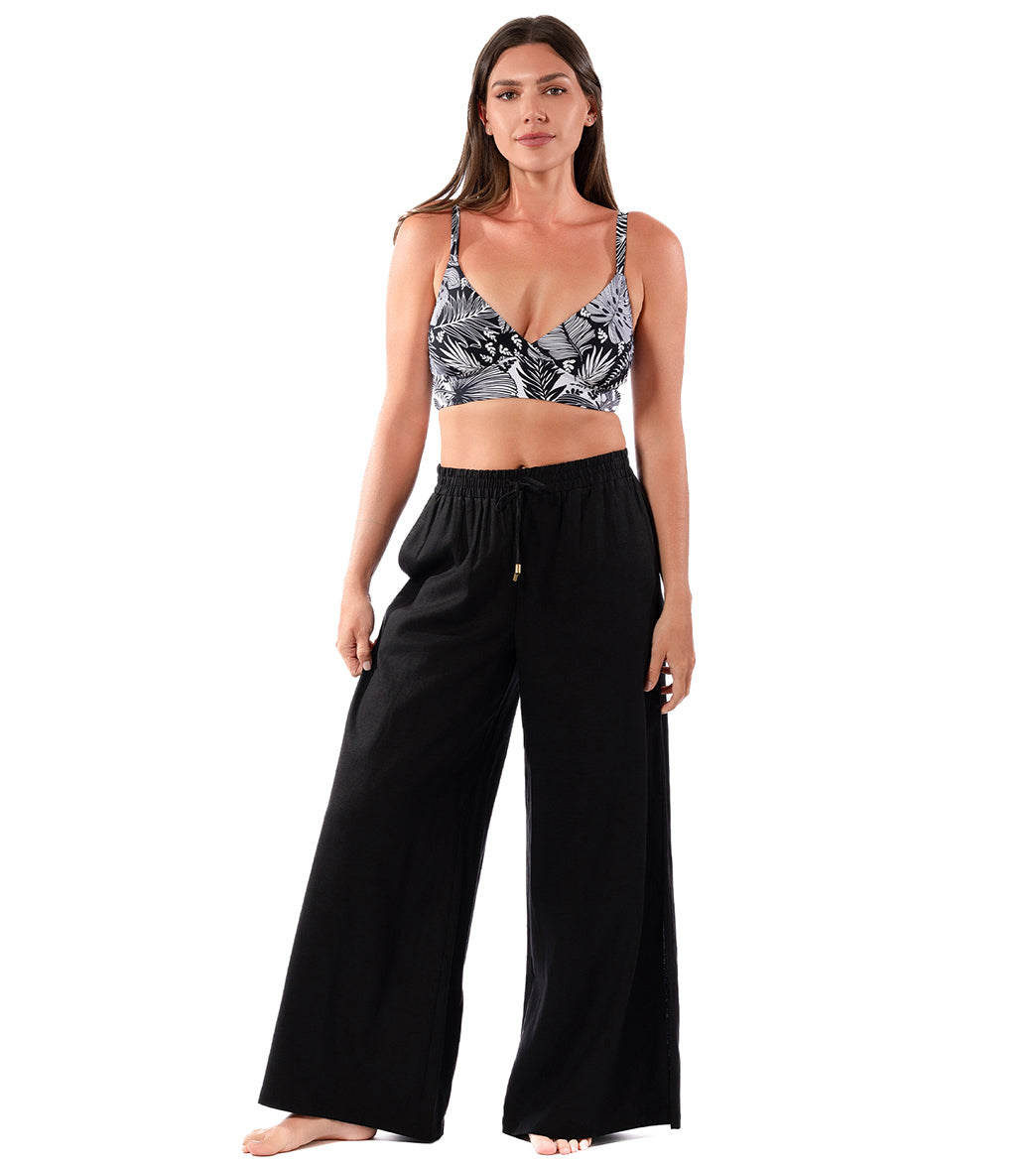 Jantzen Women's Royal Black Josephine Pull On Pant Cover Up、mySite、noshort