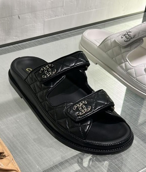 Chanel Leather Backless CC 'Dad' Sandals (Black)、mySite、garminoutage.com