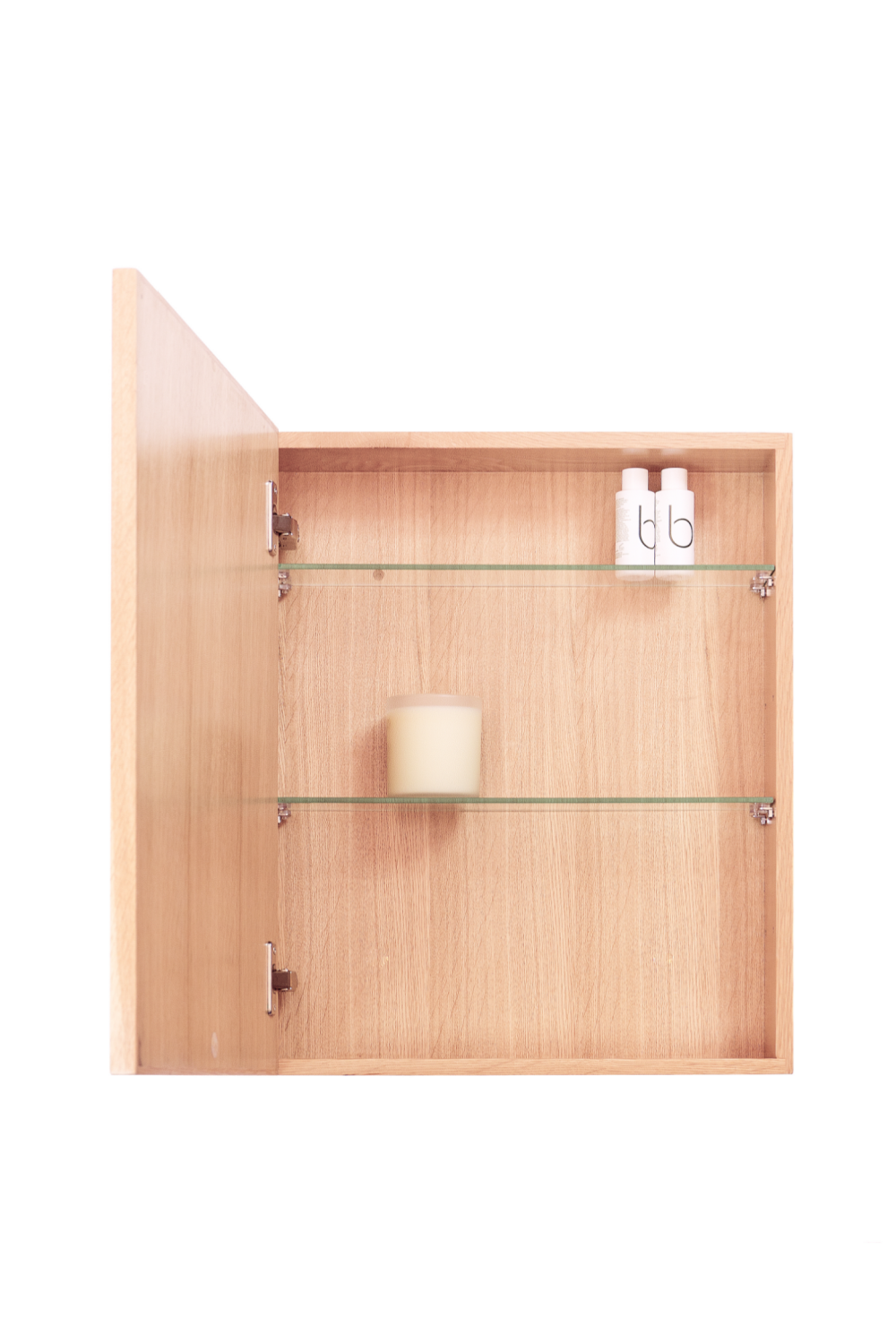 Oak Bathroom Cabinet with Mirror | Wireworks Slimline、mySite、neckold