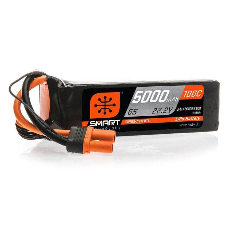  SPMX50006S100, Spektrum RC 6S Smart LiPo 100C Battery Pack w/IC5 Connector (22.2V/5000mAh)、mySite、merchandisen