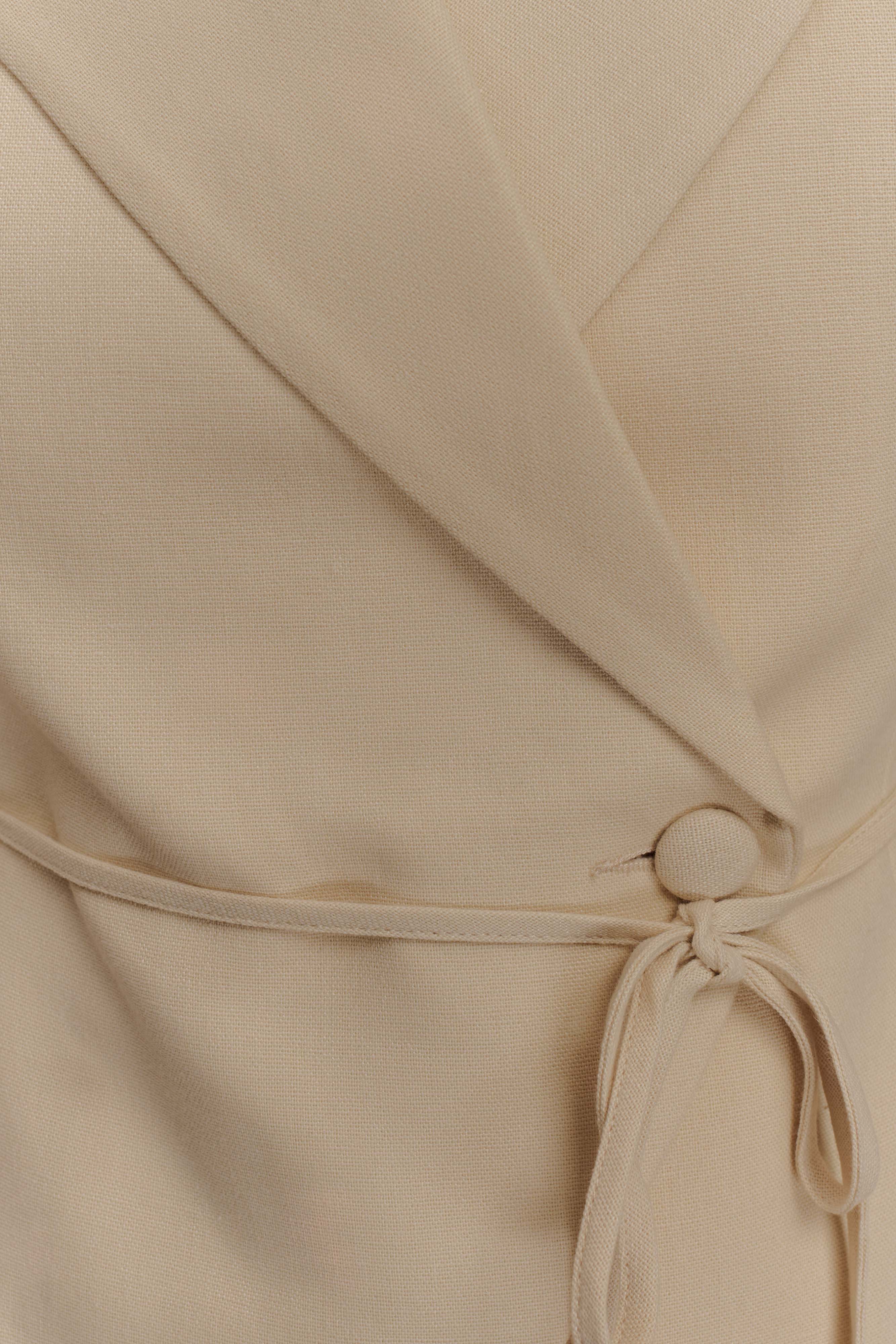 Andina Shortsleeve Linen Top - Natural Beige、mySite、solidvoid