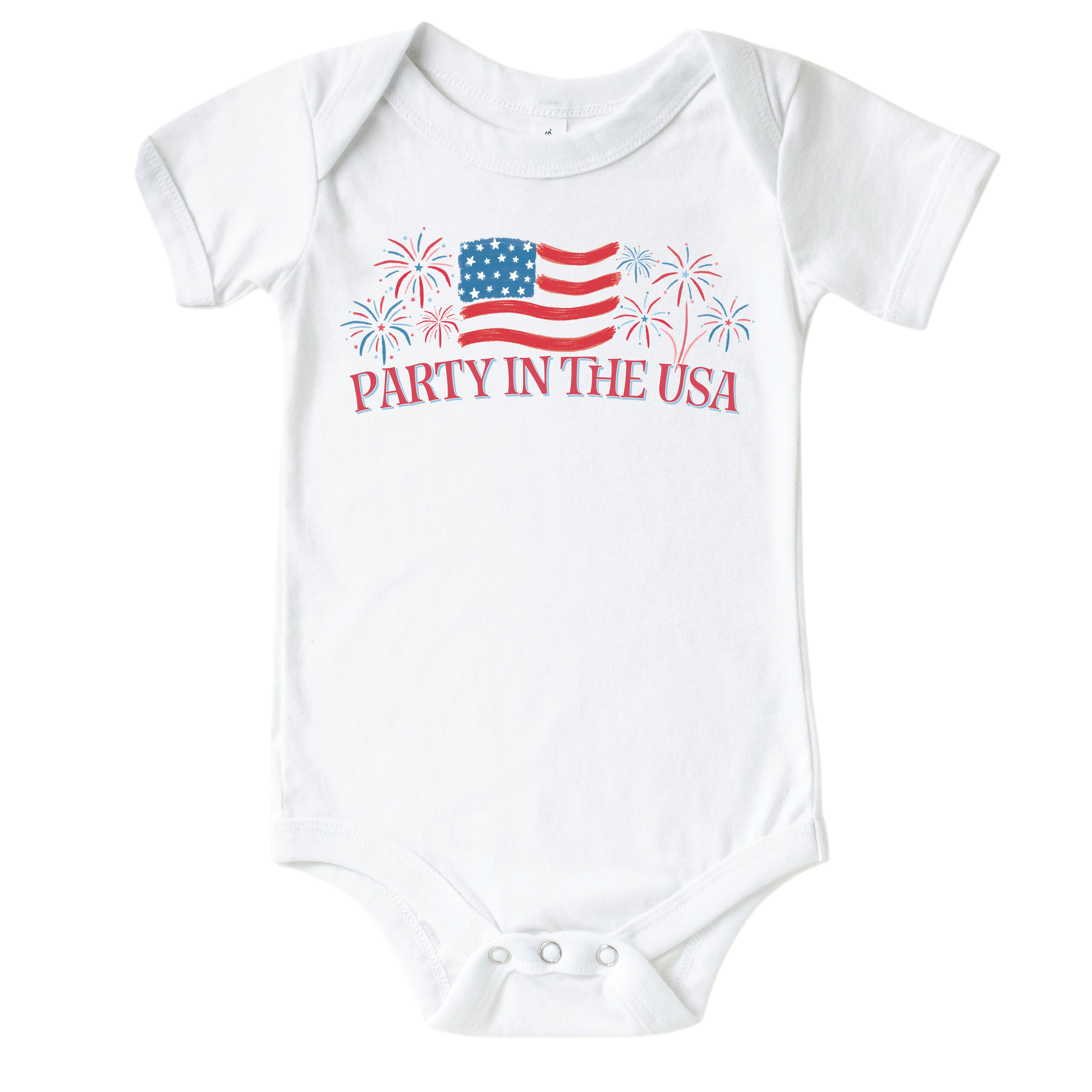  Party in the USA Fireworks Graphic Bodysuit | White、mySite、layawaytickets