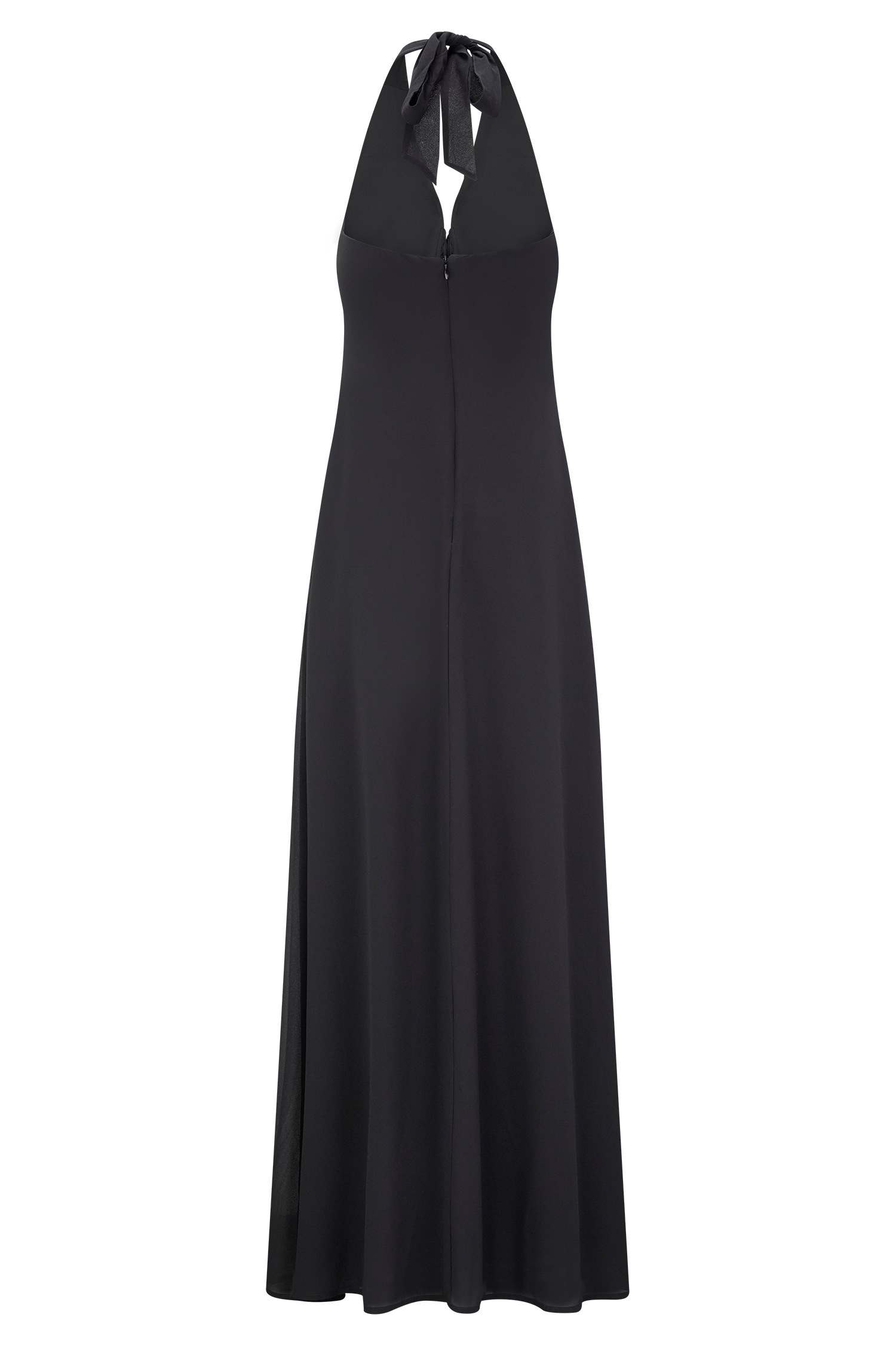 Malakhai Chiffon Halter Maxi Dress - Black、mySite、solidvoid