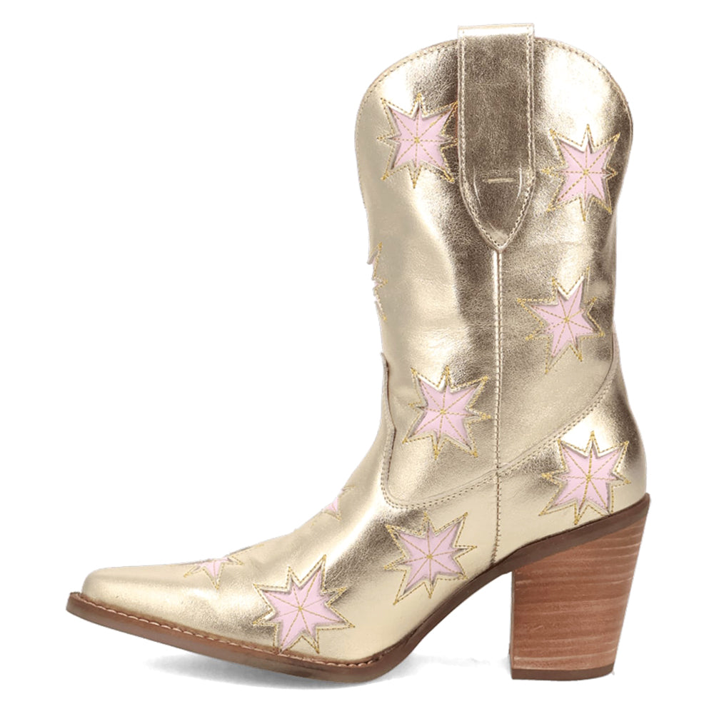 Starburst Metallic Tooled Inlay Snip Toe Pull On Cowboy Booties、mySite、gtrtttuynbv