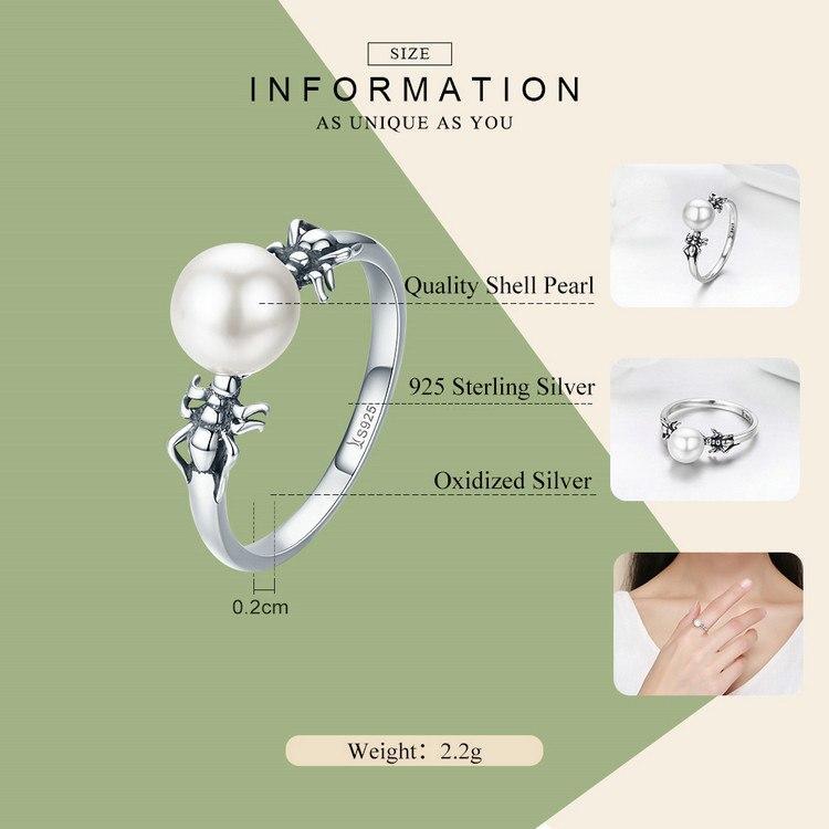 Spider and Pearl Earrings and Ring in Sterling Silver, Adorable!、mySite、g9winljtr