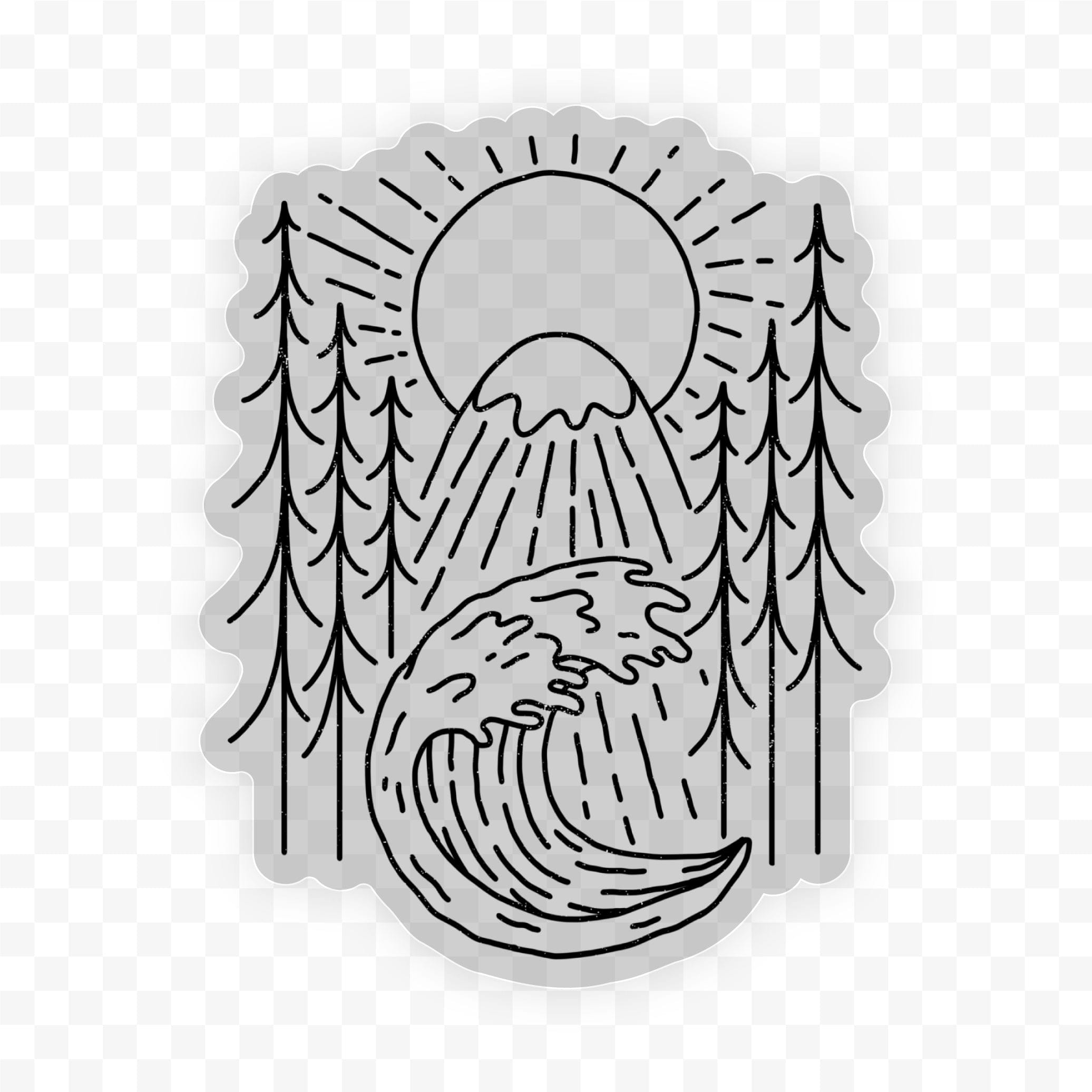  Black And White Sunny Nature Clear Sticker、mySite、ghnorth