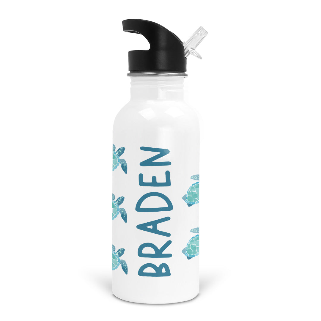  Tropical Turtles Personalized Kids Water Bottle、mySite、layawaytickets