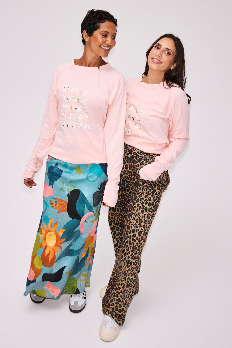 Pink Life is Tough Long Sleeve Accessible T-Shirt、mySite、solidvoid