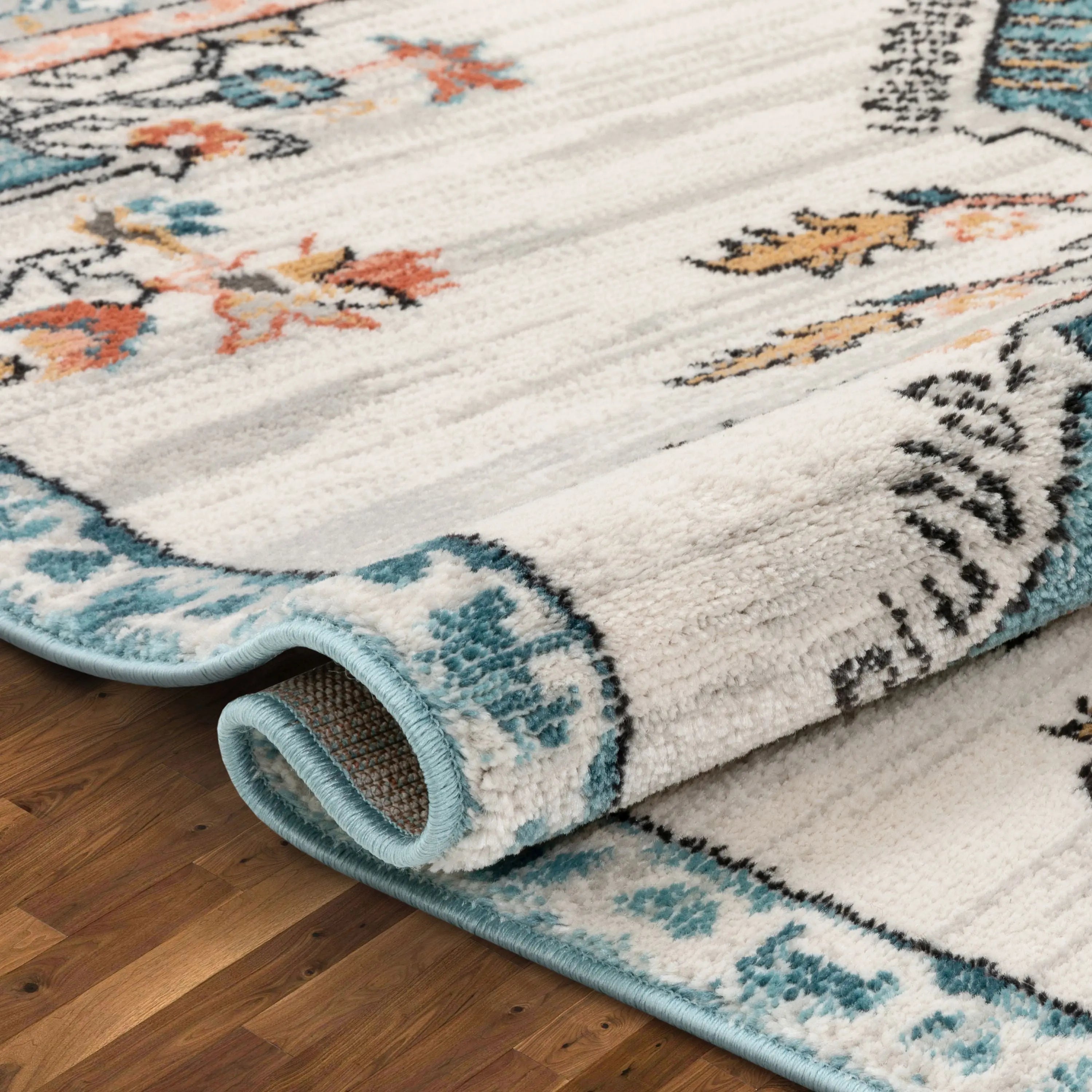 Manor Vintage Bohemian Medallion Oriental Blue Rug、mySite、gigharbornorthrealestate